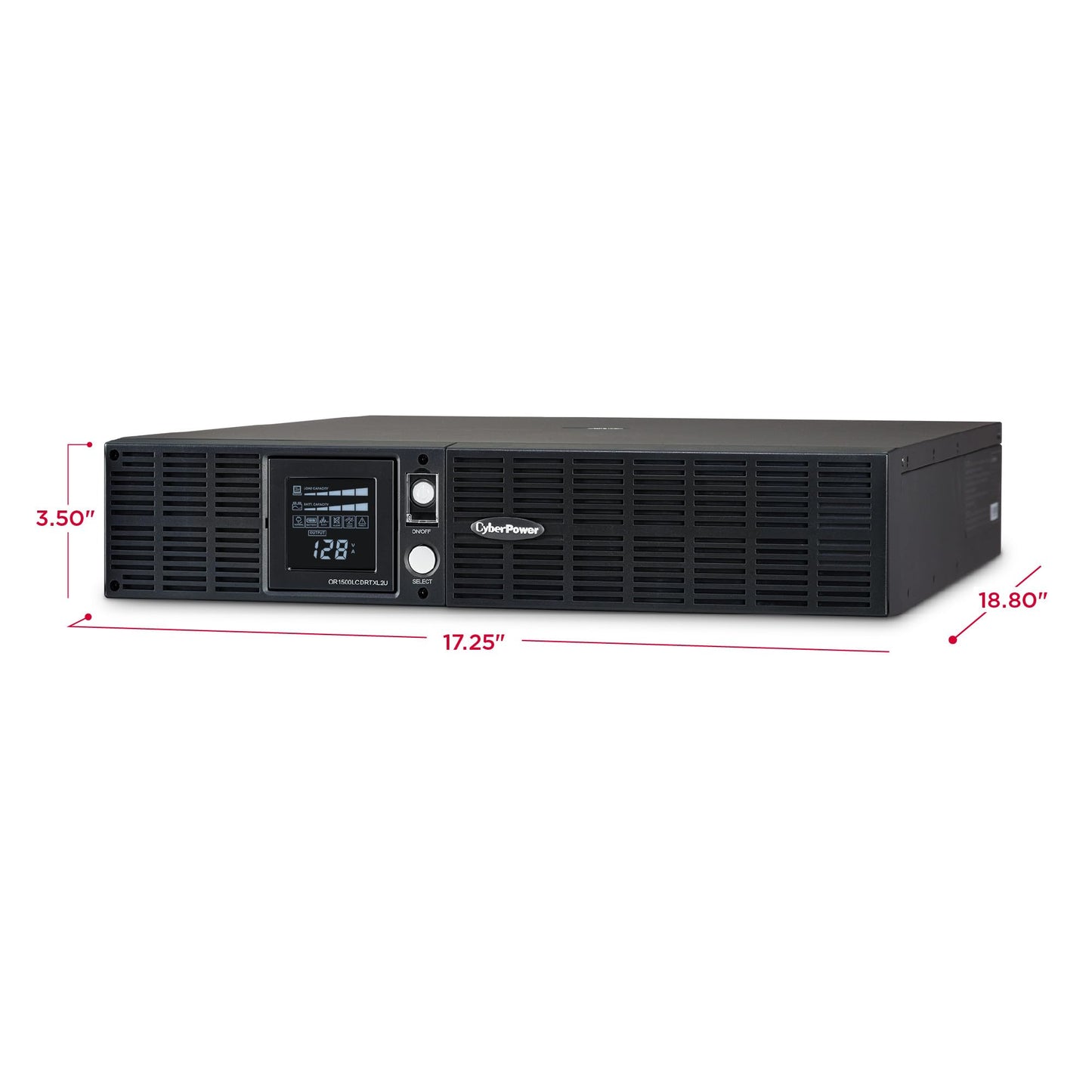 CyberPower OR1500LCDRTXL2U Smart App LCD UPS Battery Backup and Surge Protector, 1500VA/1125W, 8 Outlets, AVR, 2U Rack/Tower, UL Certified