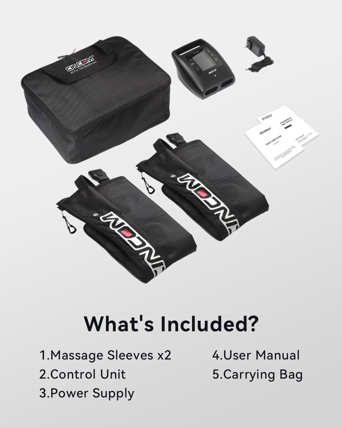 CINCOM Cordless Leg Recovery System with Dynamic Compression Massage Technology - 3 Different Sizes for Everyone(Large)