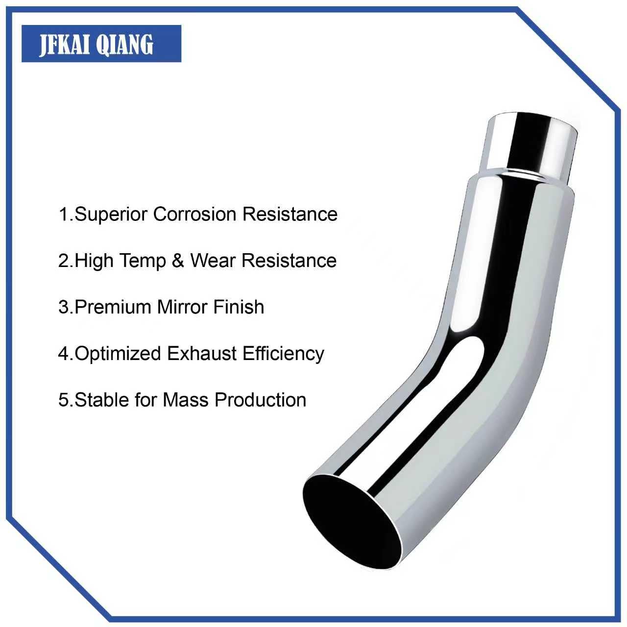 4 to 7 Inch Diesel Exhaust Tip Elbow with Clamp - Chrome Plated Or Black Coated Universal Exhaust Pipe Accessory for Trucks, Cars