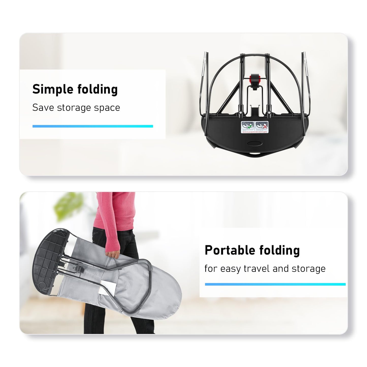 Portable Baby Bouncer Seat for Babies 0-18 Months, 100% Cotton Fabrics, Adjustable Multi Position Baby Bouncer Seat, Infant Rocker Chair with Hanging Toys-Light Grey