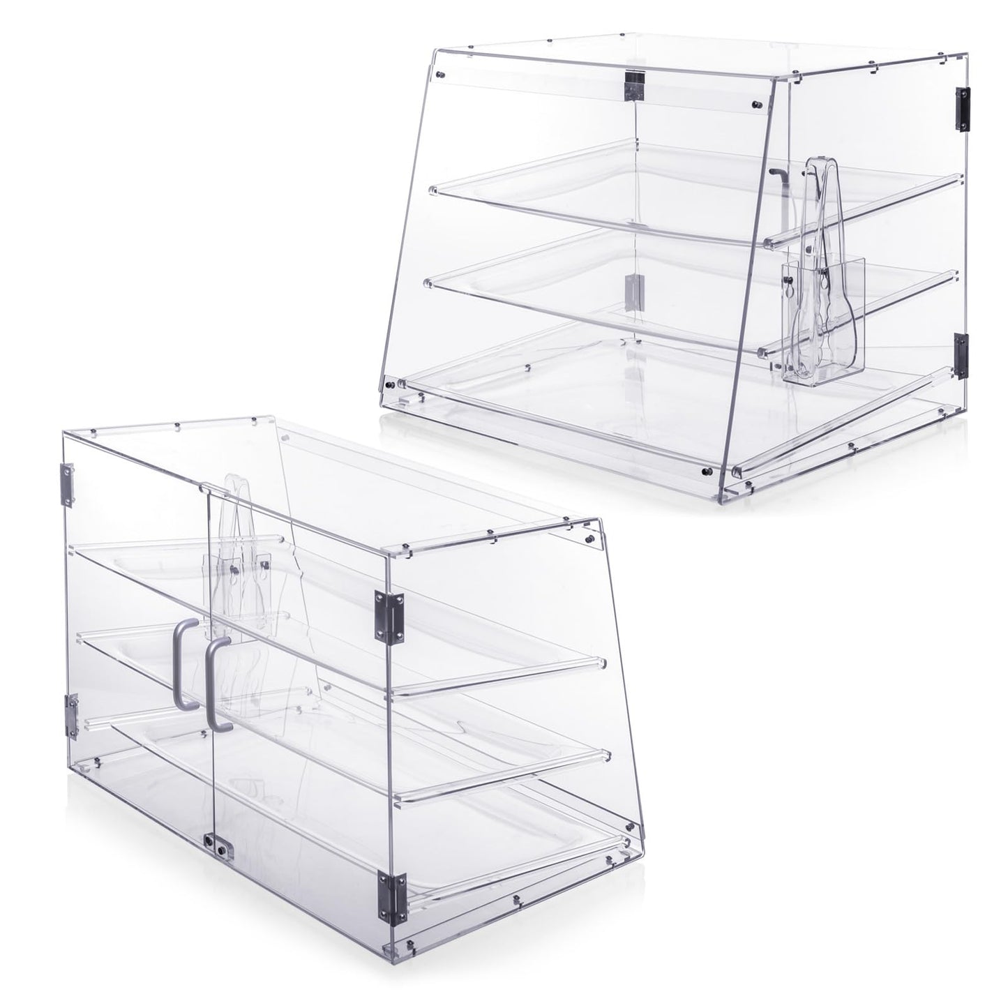 Old Canal Bakery Display Case, Pastry Display Case Countertop 3 Tier Tray, Acrylic Clear Boxes for Bread Pastry Desserts Food Cookie, Display Cabinet Box for Baking Enthusiasts, 20.86 x 17.3 x 16.5 in