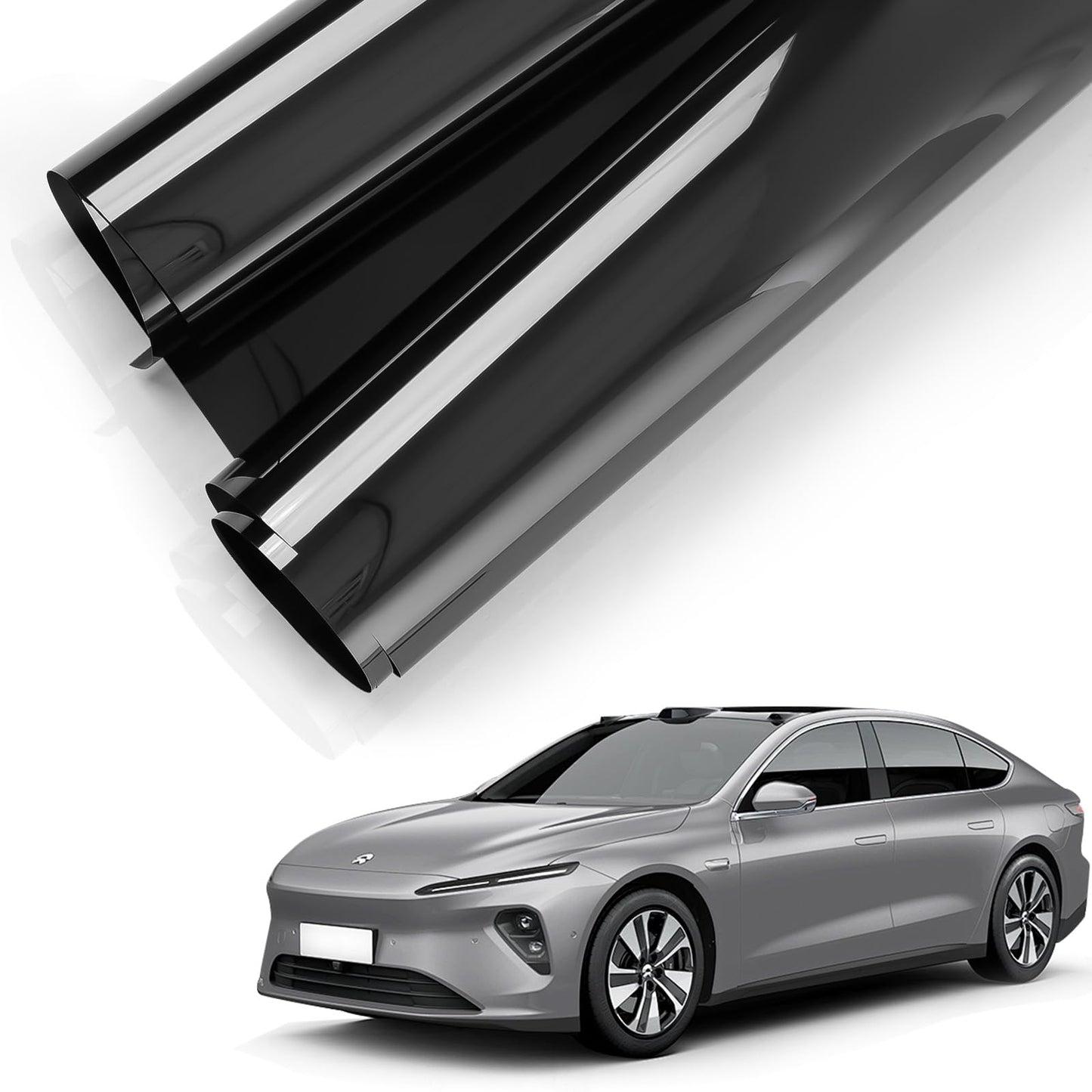 LuxeShade Car Window Tint 5% VLT 36" in x 100'Ft Nano Ceramic Window Tint Roll, 2 Ply Automotive Window Tint Privacy Film for Car Sun Protection, UV & Heat Blocking and Scratch Resistant