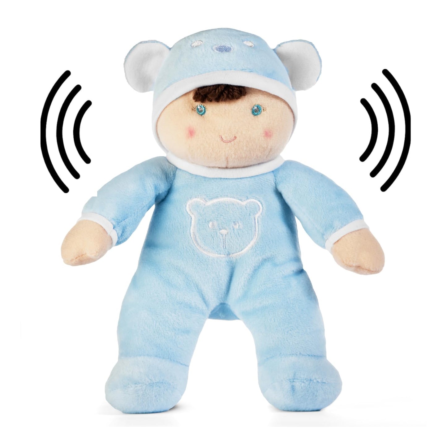Baby Boy Toys, Boy Baby Doll, My First Doll in Blue with Rattle, Soft Plush Material, Machine Washable, Non-Toxic, No Hard Parts, Made for Hugs, Sweet for Newborn, Infant, Toddlers