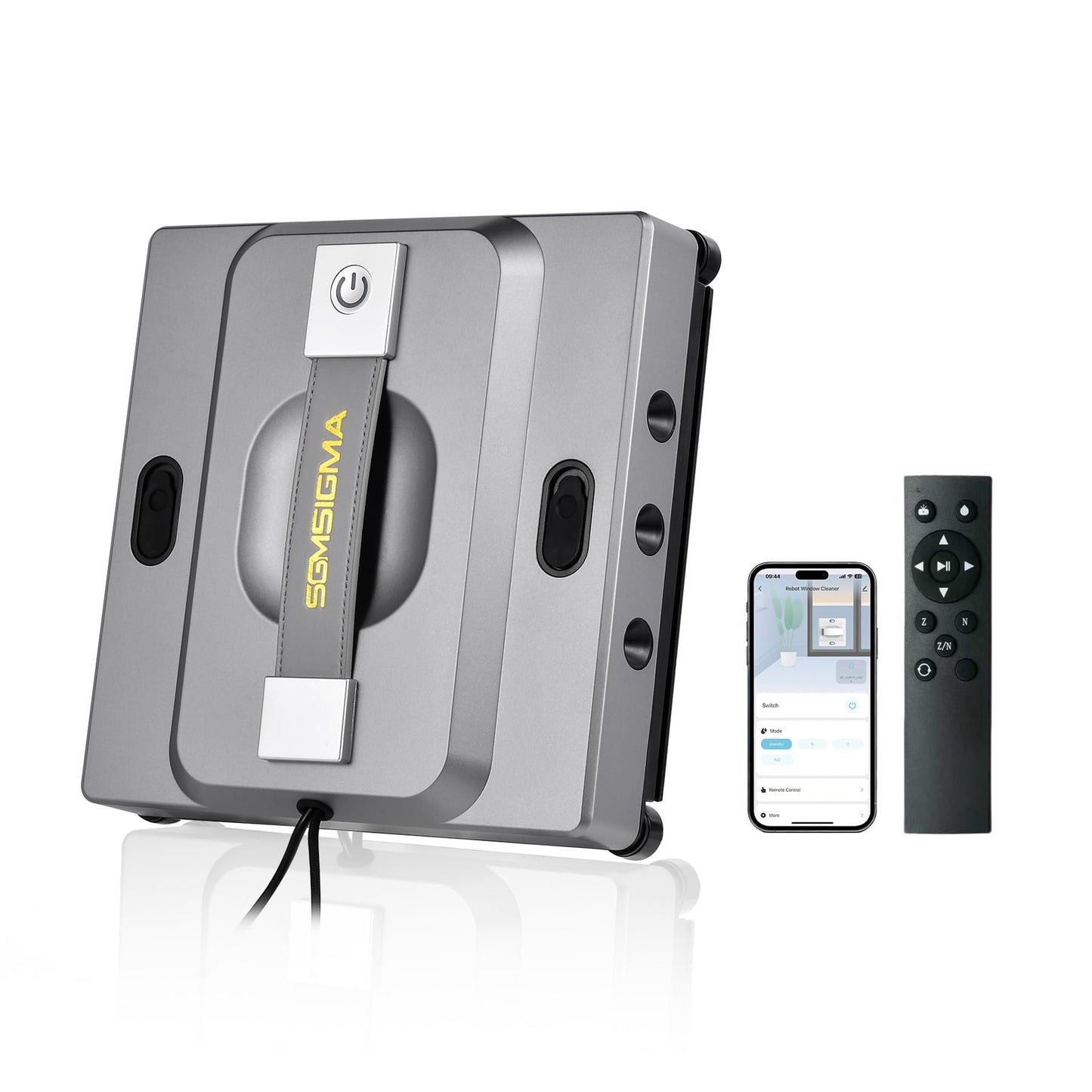 SGMSIGMA M85 Window Cleaning Robot - 6000PA Strong Suction Compact Robot, 6-Way Spray & Wet Wiping, Auto Edge Detection, 4 Cleaning Modes, Smart Path Planning, Suitable for High-Rise Glass/Tiles
