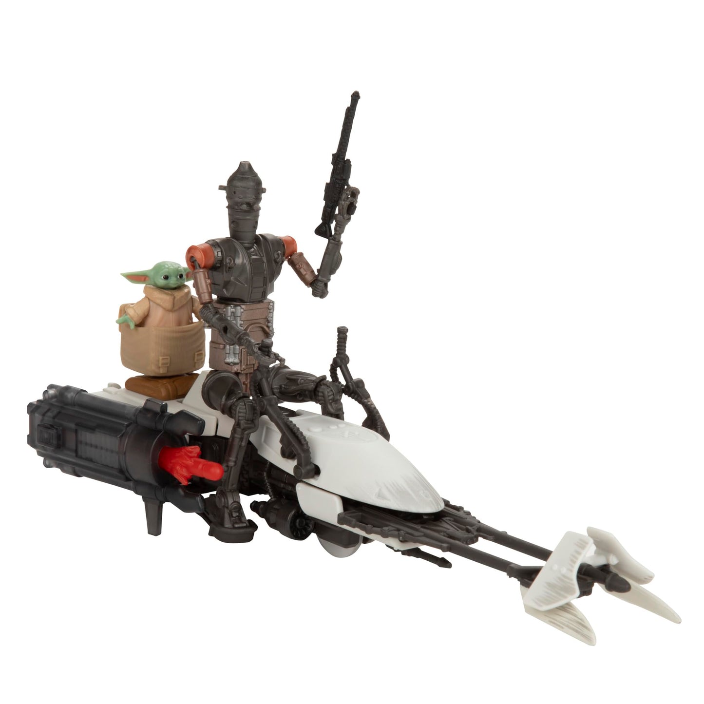 STAR WARS Epic World of Action IG-11 & Grogu Speeder Bike, 4-Inch Scale Action Figures & Vehicle, Toys for Boys & Girls Ages 4+