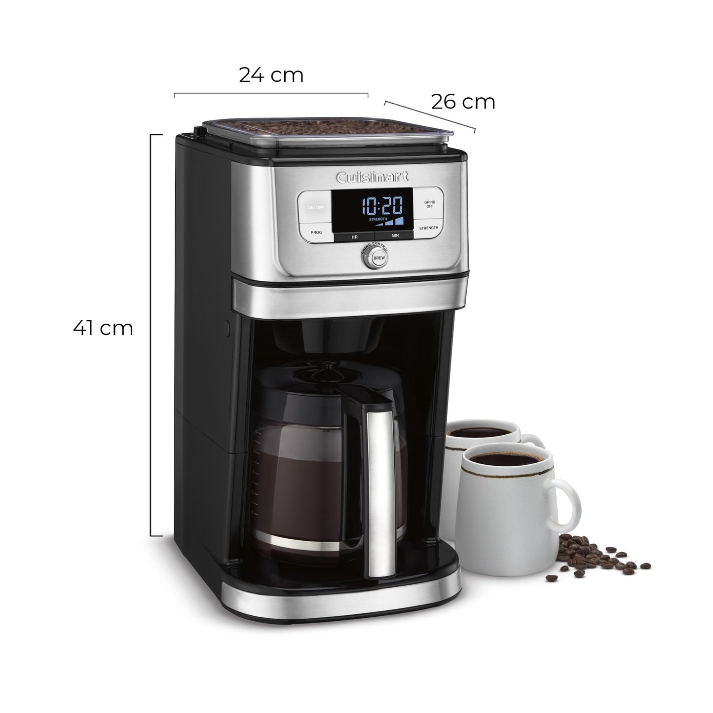Cuisinart DGB-800 Fully Automatic Burr Grind & Brew, 12-Cup Glass, Silver