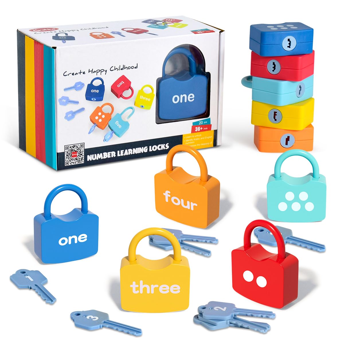 YYDeek Montessori Toys for 3 Year Old, Preschool Activities Toys Games for Toddler, Lock & Key Counting Toys for Toddlers, Math Manipulatives for Preschool Kindergarten Learning & Education
