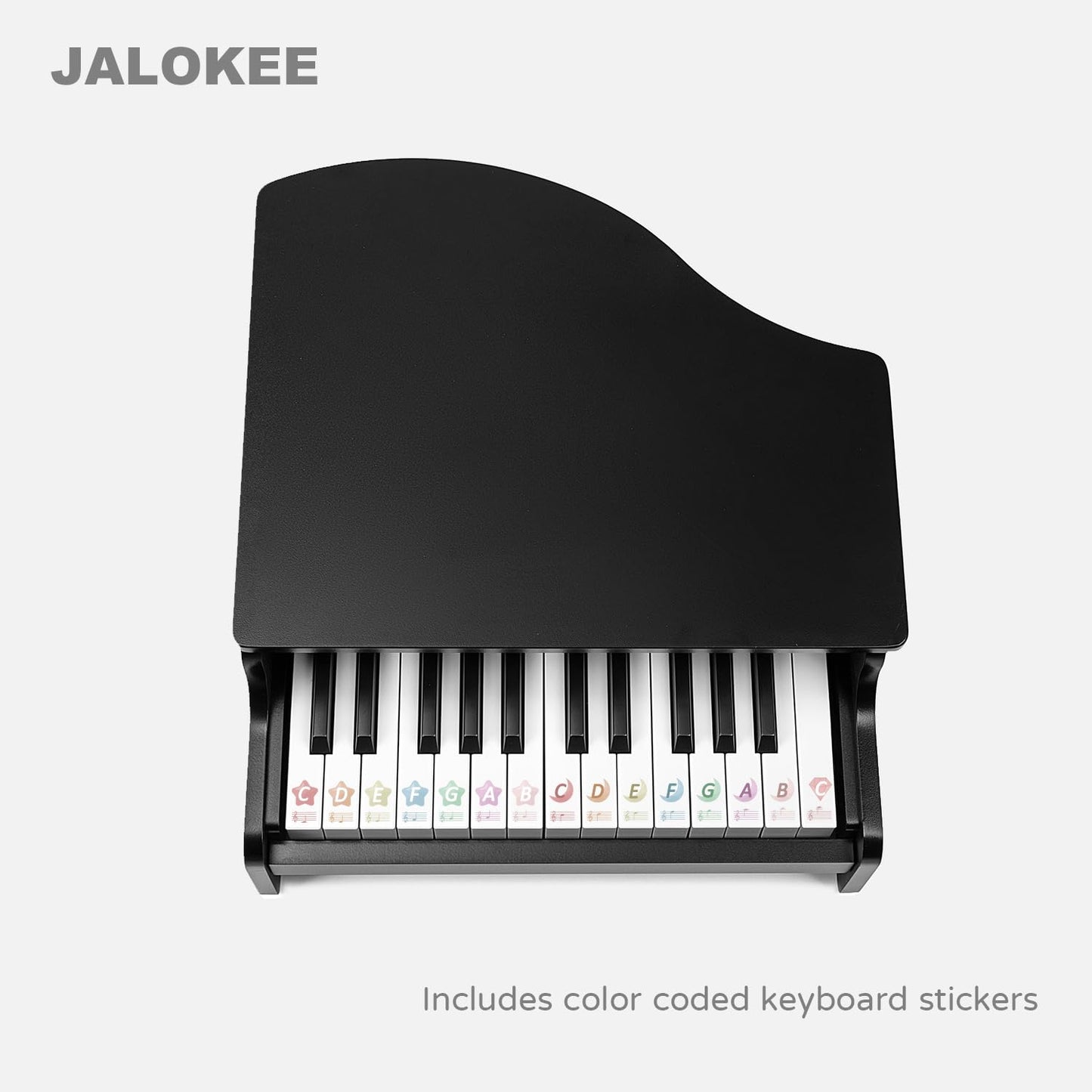 JALOKEE Kids Piano Keyboard, 25 Keys Grand Piano for Kids, Mini Music Educational Instrument Toy, Volume Adjustable, Wood Toy for Toddlers Girls Boys (Black)