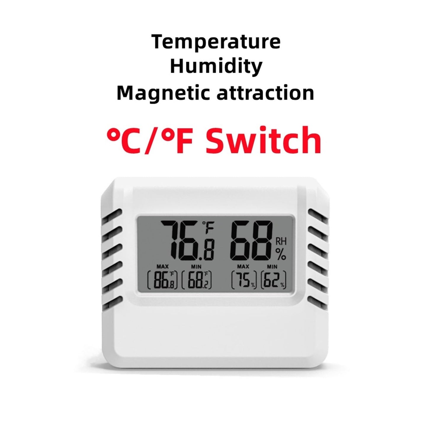 CVGfko Digital Thermometer Hygrometer Indoor Outdoor Temperature Humidity Meter C/F LCD Display Sensor Weather Station,Black