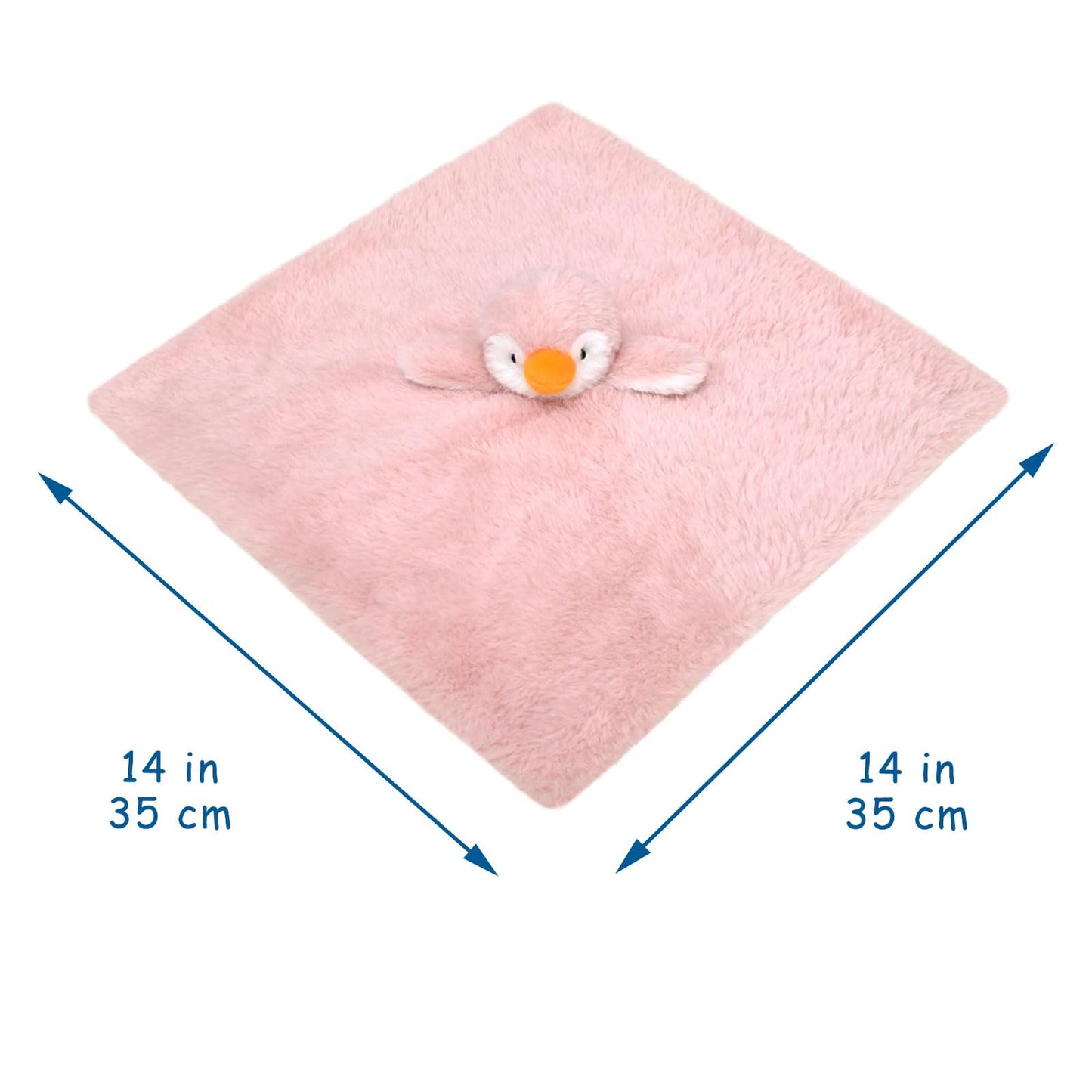 Doindute Baby Soft Pink Penguin Stuffed Animal Security Blanket, Plush Penguin Character Lovey Blanket, Baby Shower/Nursery Gift, Newborn Infant Toddler Snuggle Blankie for Girls Boys, 14 Inches