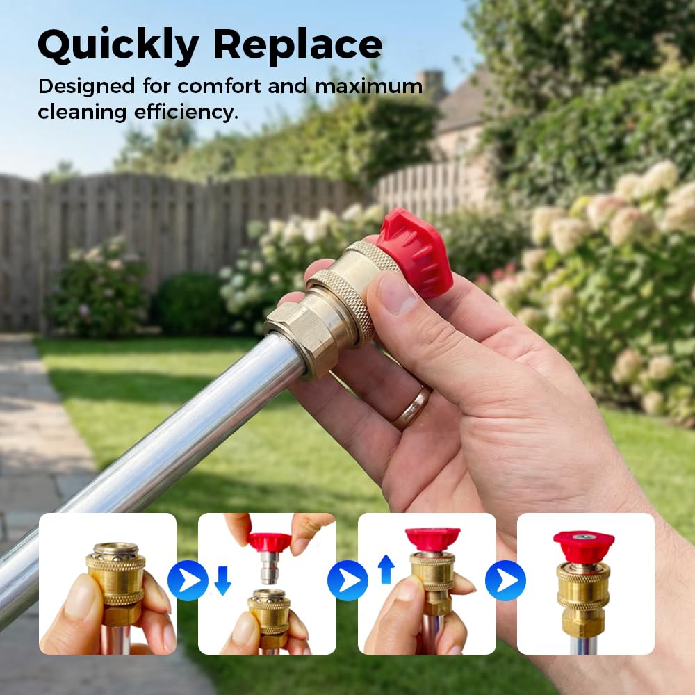 Jet Nozzle Power Washer for Garden Hose with 3 high-pressure nozzles, 2026 New Pressure Washer, Turn Any Hose Into a High Pressure Water Jet for Patio Garden Outdoor Cleaning (Black)
