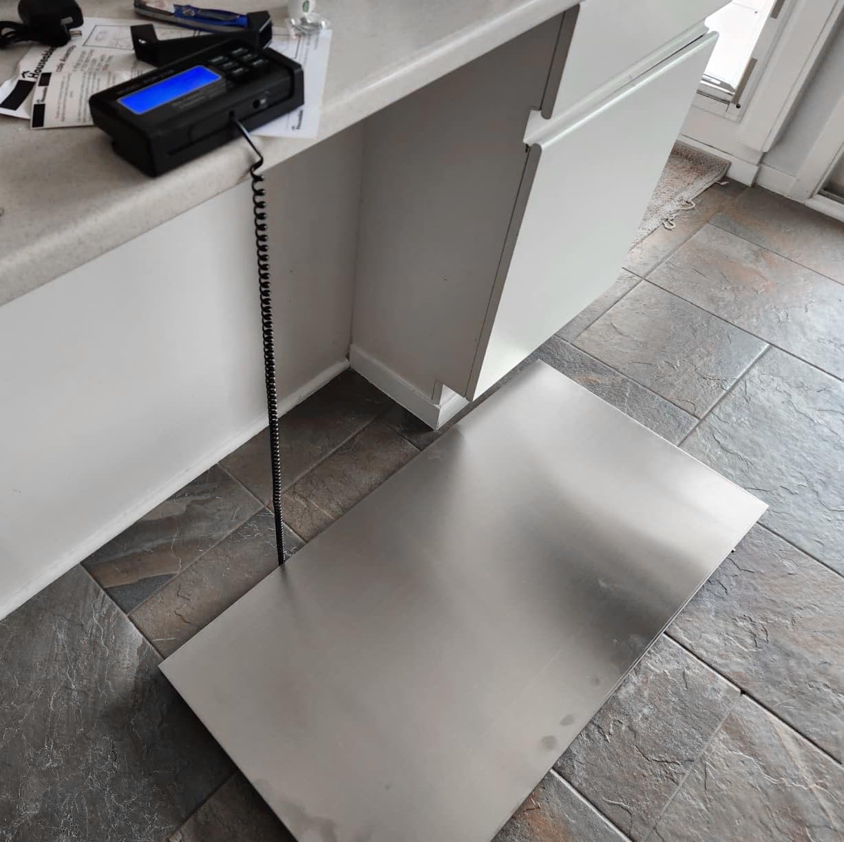1100Lbs / 0.2Lbs Livestock Scale, Large Digital Pet Dog Scale, for Veterinary with 40.6x20.5in Stainless Steel Platform, Heavy Duty Industrial Shipping Scale for Large Breed Animal Farm