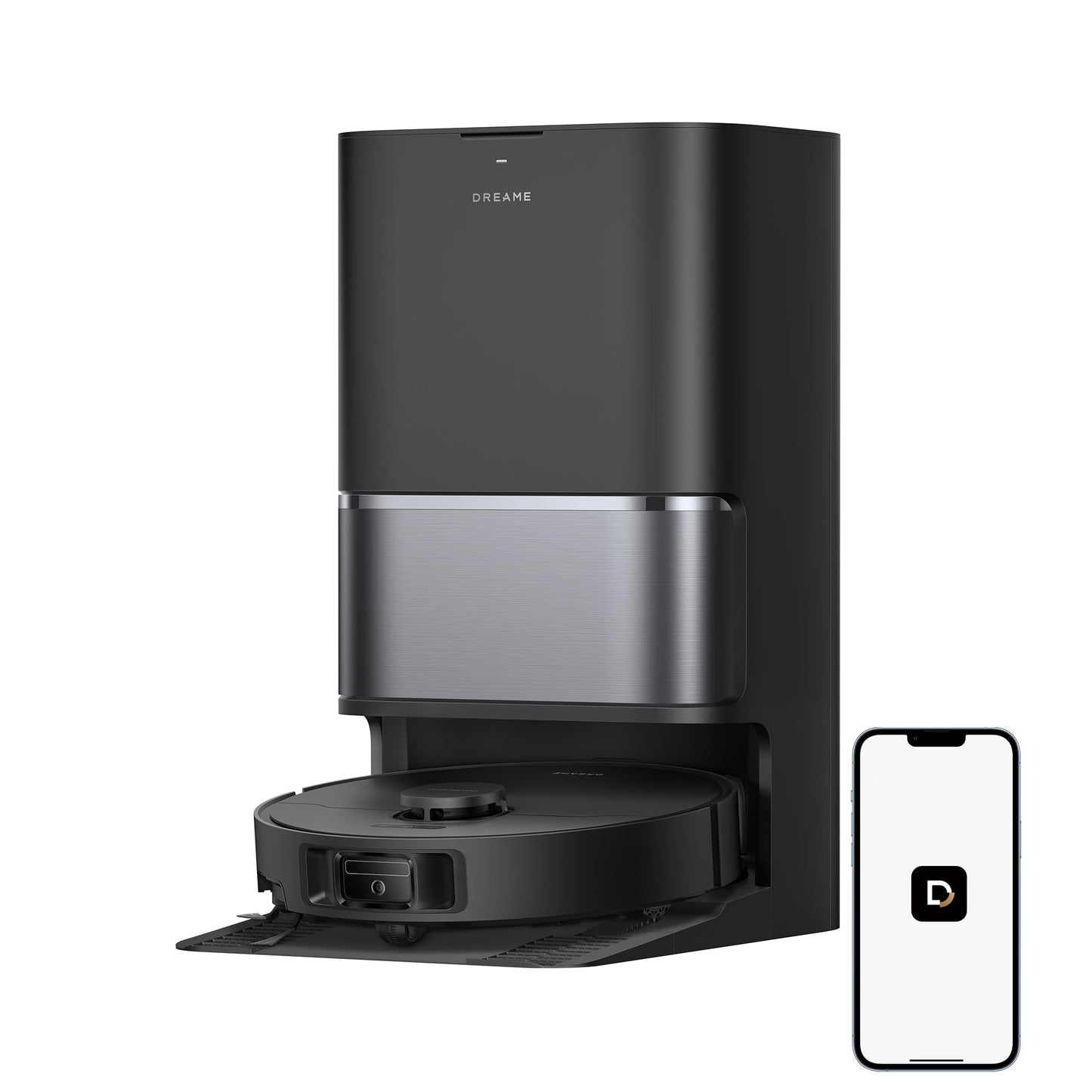 DREAME L40 Ultra Gen 2 Robot Vacuum and Mop with 25,000Pa Suction, Extendable Side Brush and Mop, All-in-One Self-Emptying & Cleaning Dock, Voice & App Control, Black
