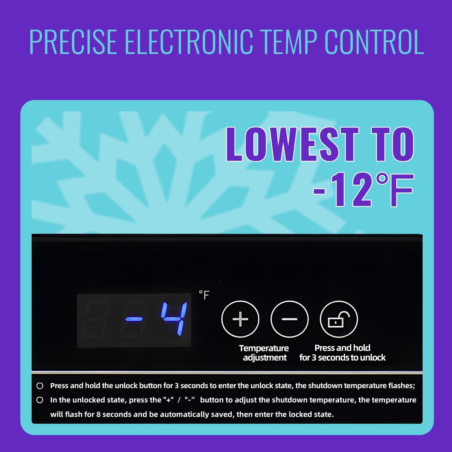 DEMULLER Chest Freezer, Small Deep 4.0 Cubic Feet Black Freezers, Compact Top Open Door with Electronic Panel, Temp Range -12 ℉ to 50 ℉, Two Storage Wire Baskets, Manual Defrost