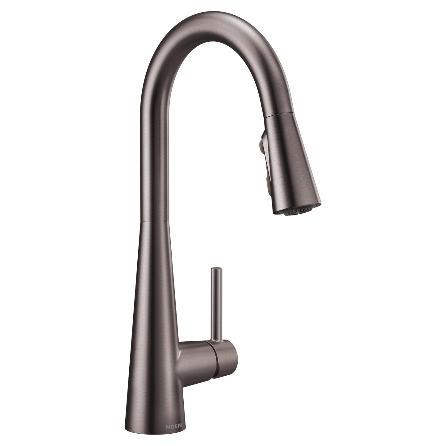 Moen Sleek Black Stainless One-Handle, Single-Hole Pulldown Kitchen Faucet with PowerBoost Technology for Faster Water Flow, 7864BLS
