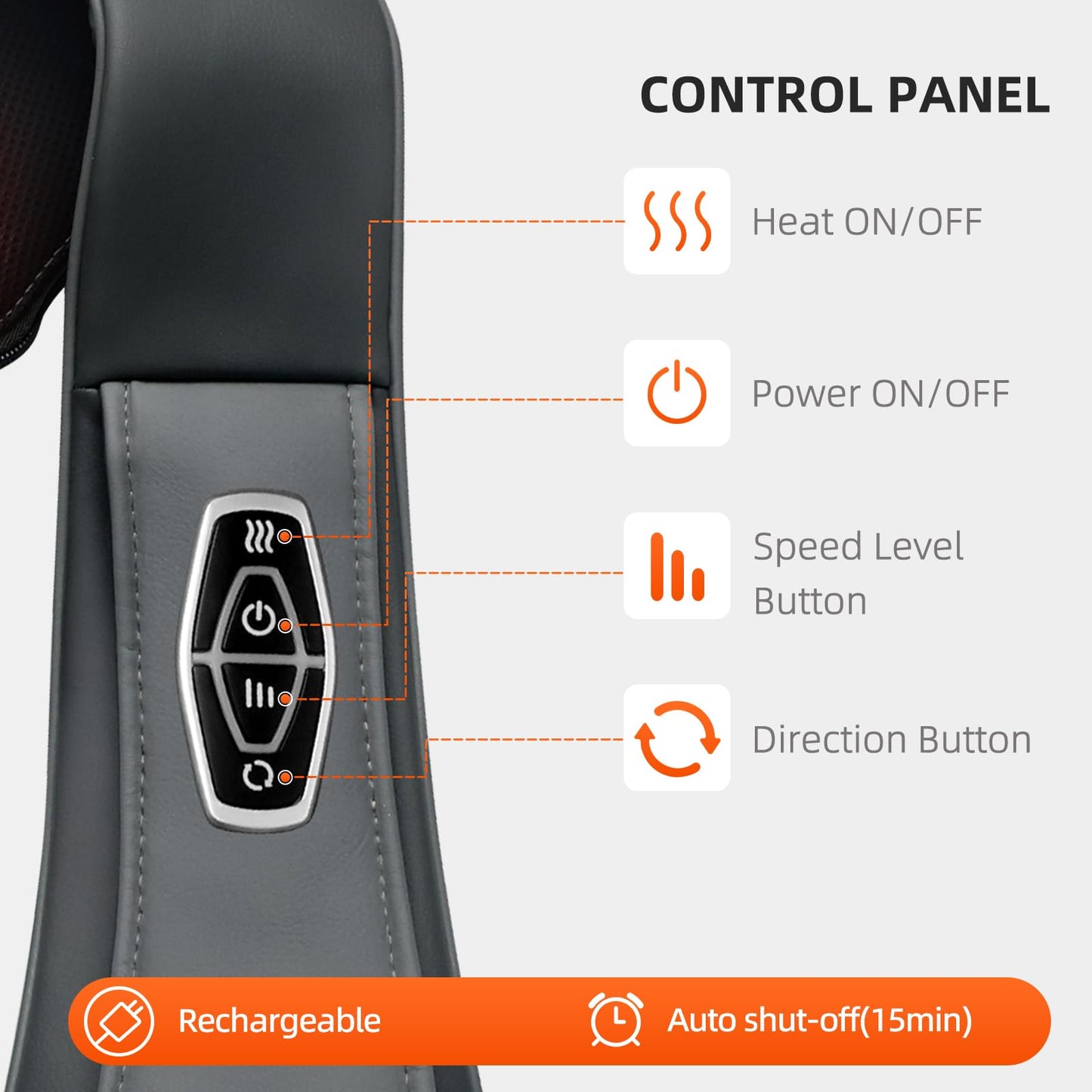 Witeasy Cordless Shiatsu Neck & Back Massager for Pain Relief Deep Tissue with Heat, 3D Kneading Massage Pillow Back Shoulder Massagerfor Body Muscle, Use for Home Office Car, Gifts for Mom Dad