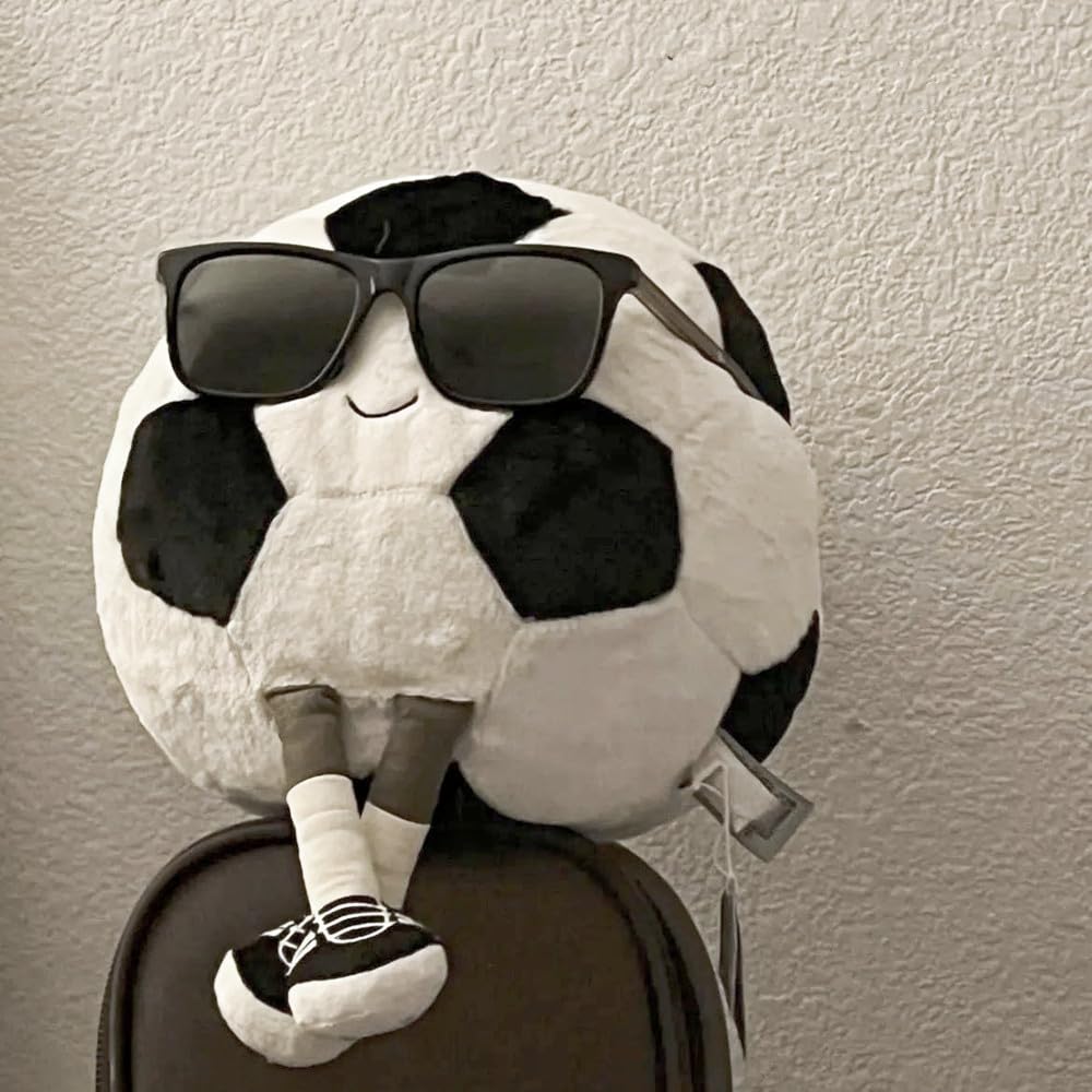 XIYUAN 13.7inch Football Plush Toys Soft Stuffed Sports Plush Balls Cute Fun American Soccer Doll Toys with feet Creative Football Spherical Decor Throw Pillow for Christmas Kids Gift (Football)