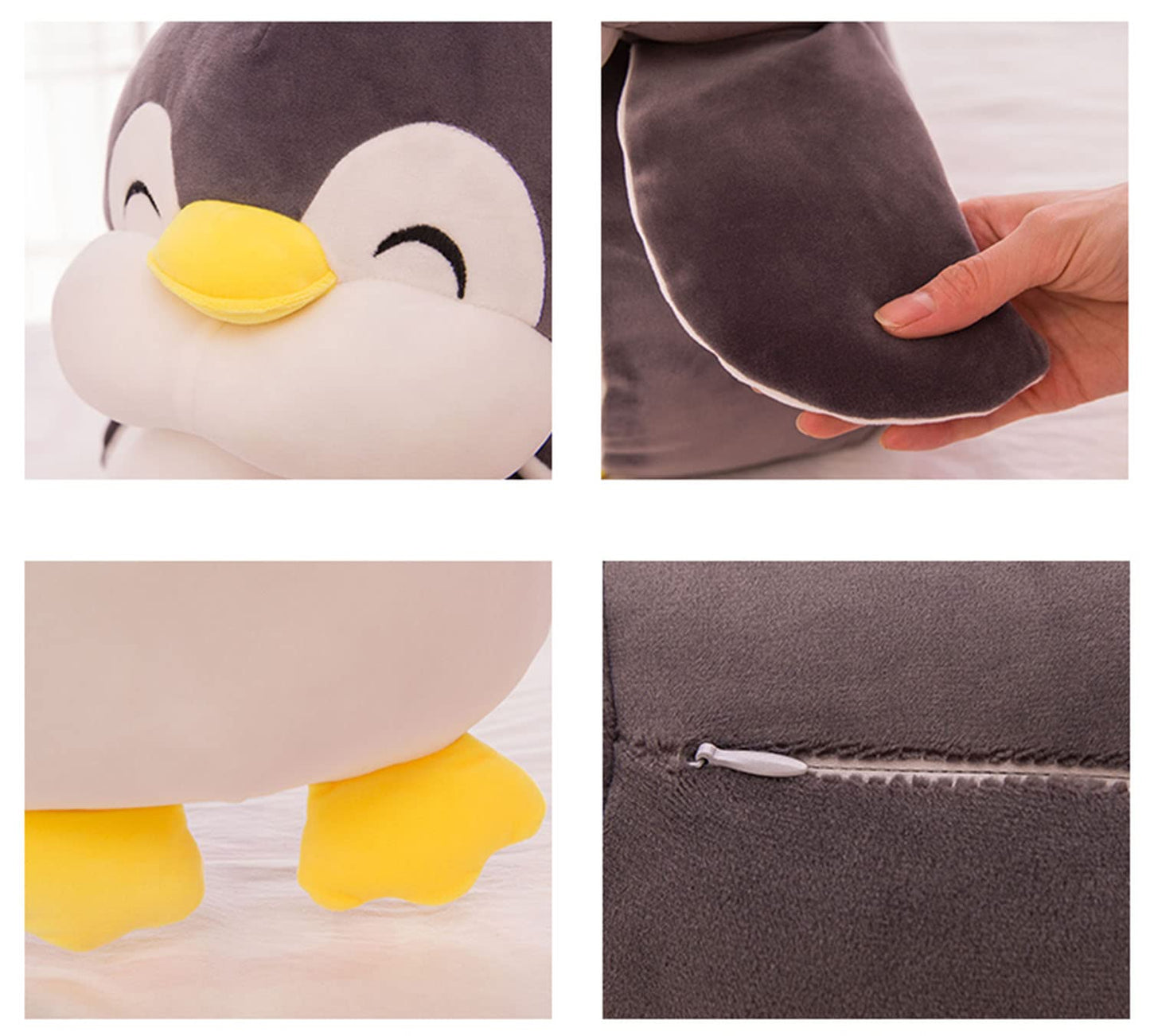 TONGSONG 21.6 Inch Plush Penguin Stuffed Animal Penguin Hugging Pillow with Smile Face Cuddly Plushies Toy Huggable Anime Gifts for Kids and Lovers in Birthday,Valentines,Christmas