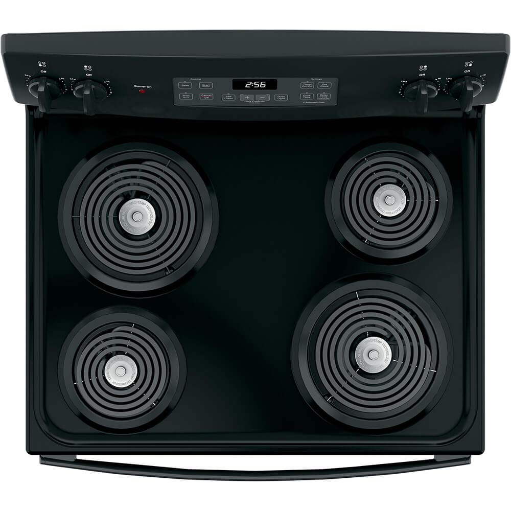 GE 30 in. 4 Burner Element Free-Standing Electric Range in Black