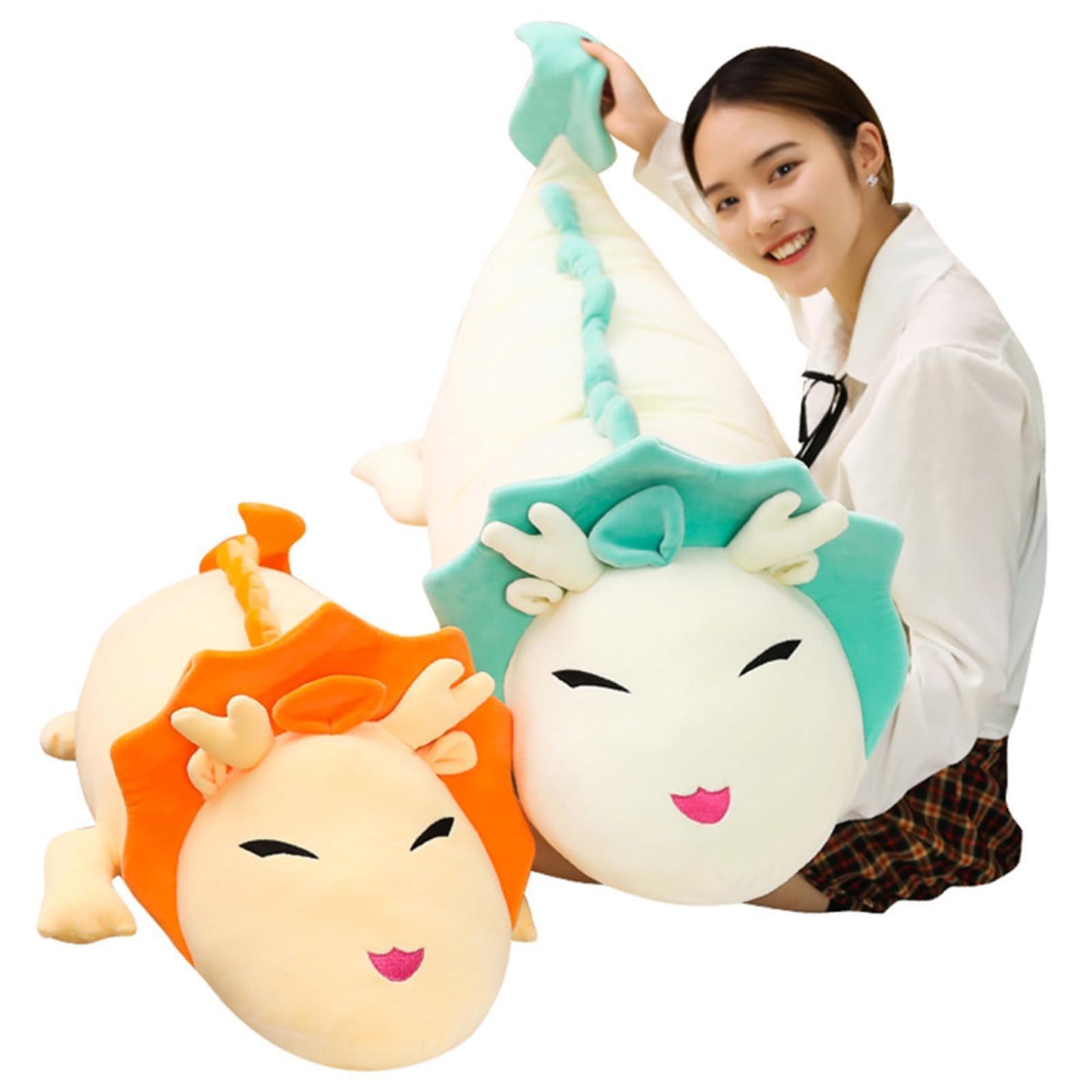 Hofun4U Dragon Plush Pillow, 50 Inch Dragon Stuffed Animals, Christmas Birthday Gift for Adults Kids Girls Boys