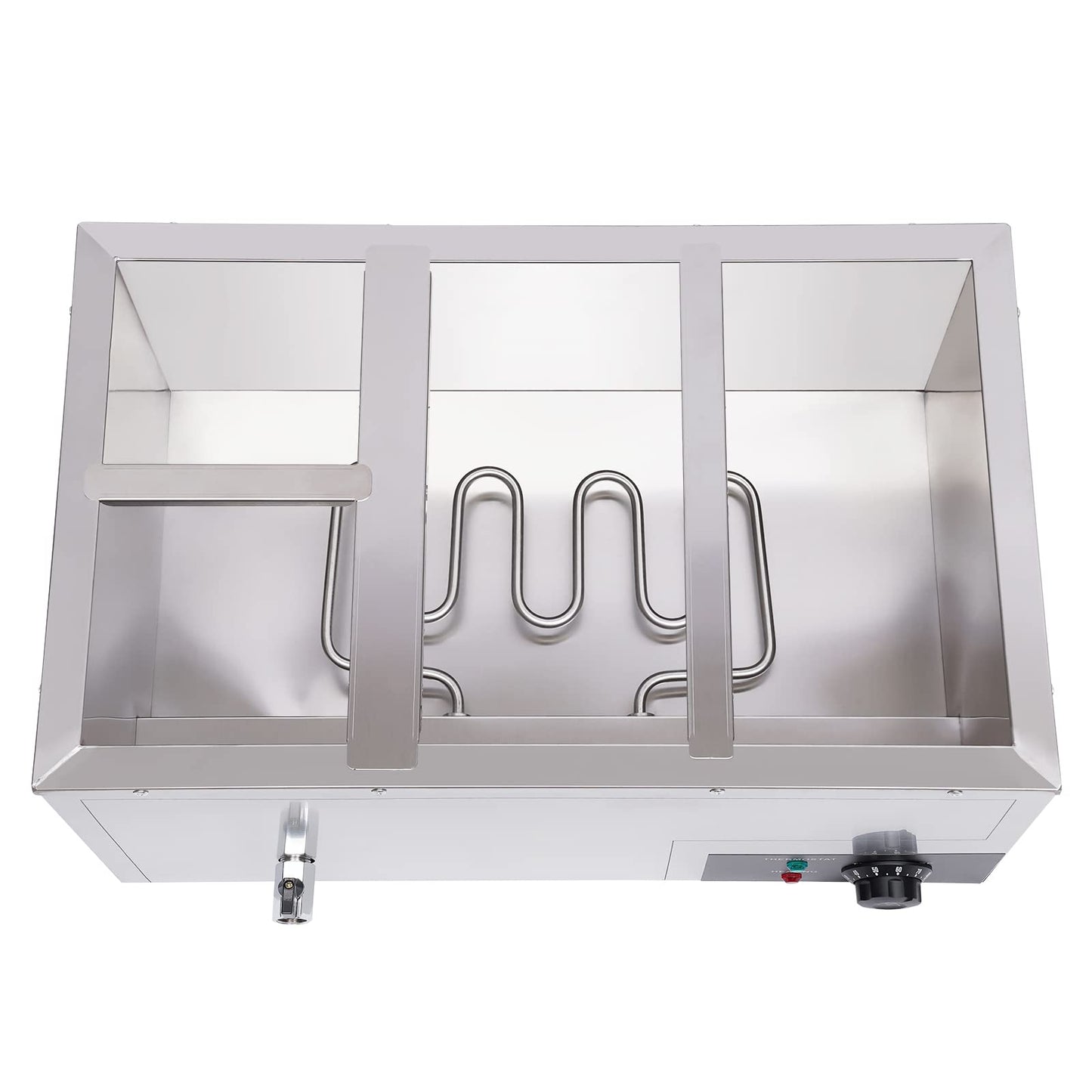 DYNAMI 110V 850W Commercial Buffet Food Warmer,Large Capacity 4 Pan(7.4QT*2+3.2QT*2) Stainless Steel Electric Countertop Steam Table with Intelligent Thermostat Design,for Parties Buffet Catering