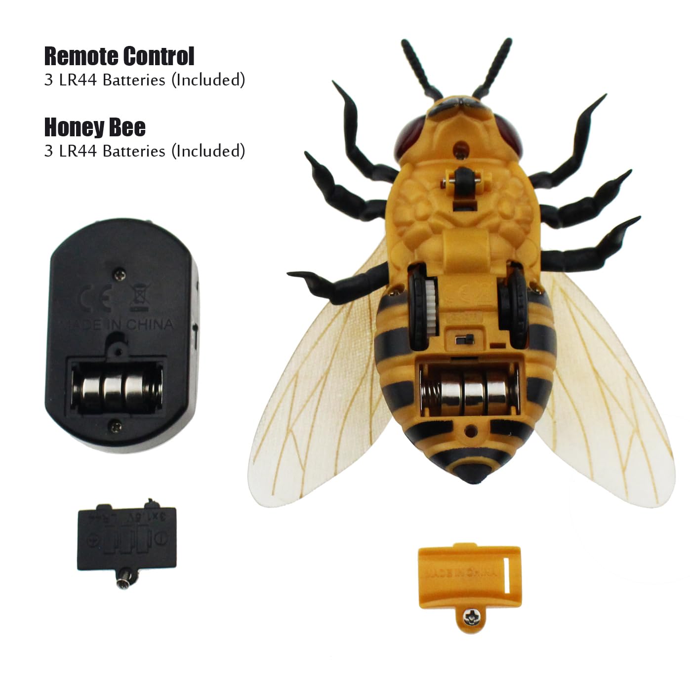 Tipmant Realistic RC Honey Bee Toys IR Remote Control Honeybee Insect Vehicle Electric Animal for Cat Dog Kids Birthday Gifts