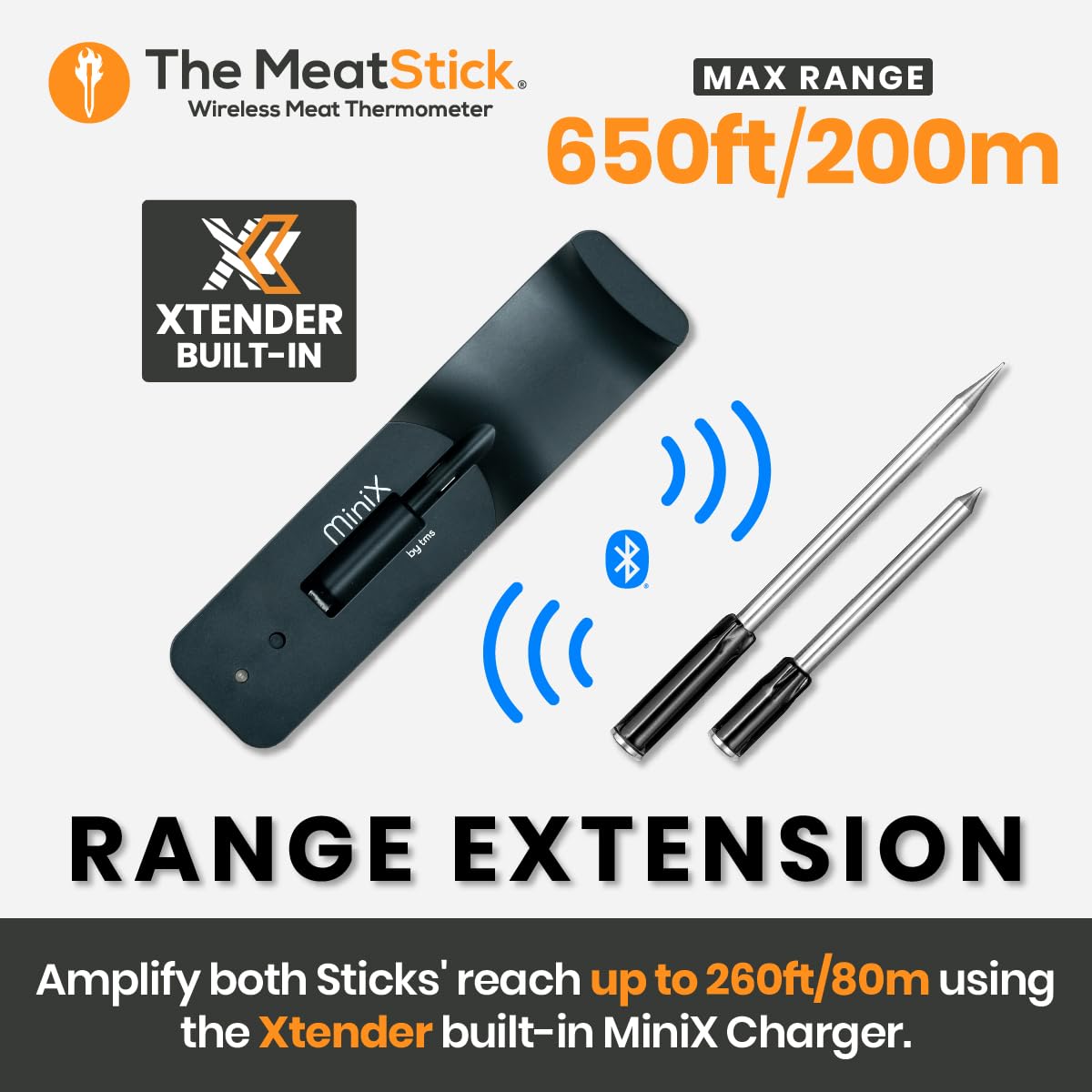 MeatStick WiFi Pro Set | 2-Probe Package | Smart Wireless Meat Thermometer | Unlimited Range Digital Food Probe with Bluetooth | for Smoking, Grilling, BBQ, Air Fryer, Deep Frying, Oven, Rotisserie