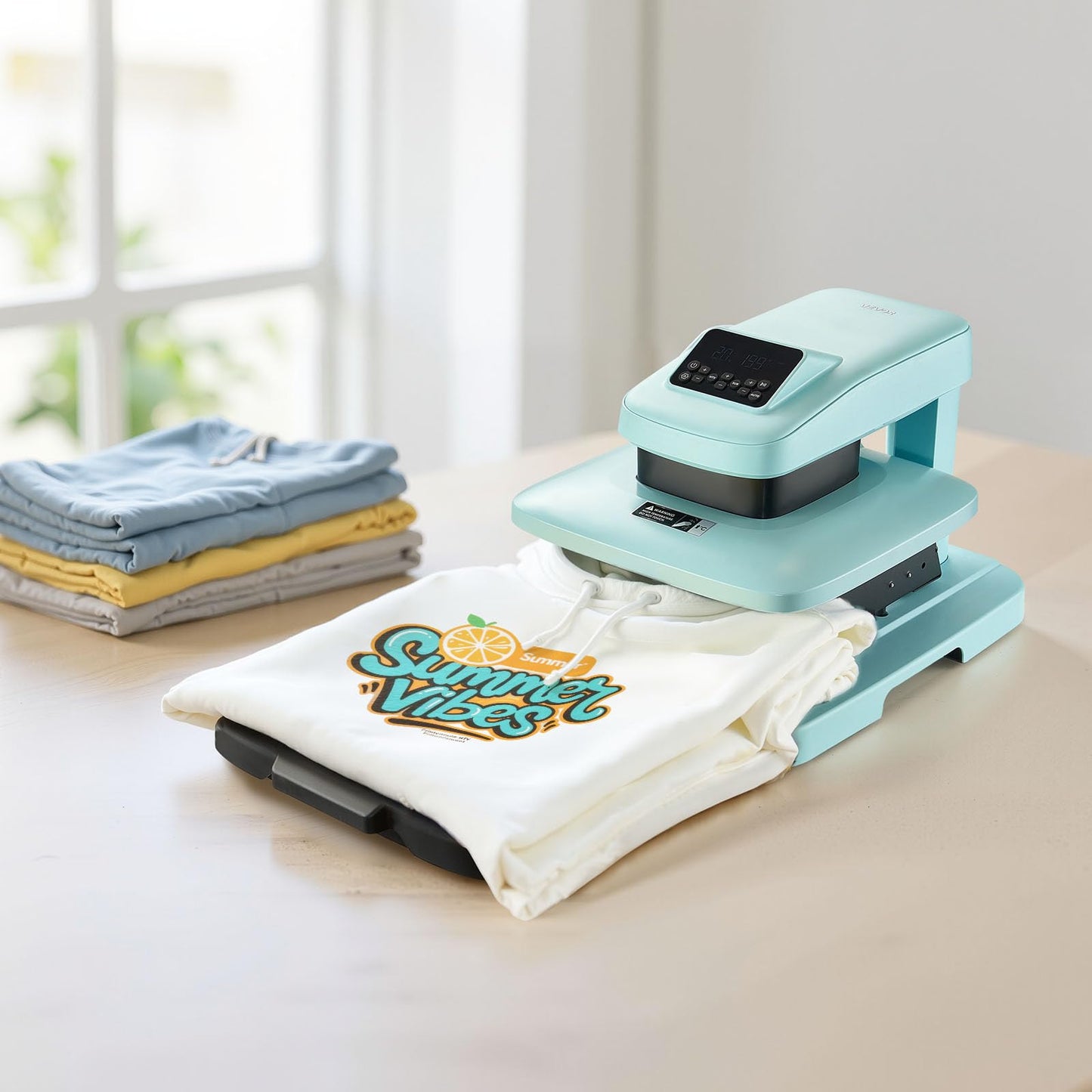VEVOR Auto Heat Press Machine, 15 x 15 inch, T-Shirt Press Machine with Auto Release and Adjustable Pressure, Digital Display, Rapid Heating, for Sublimation, Vinyl, Heat Transfer Projects, Green