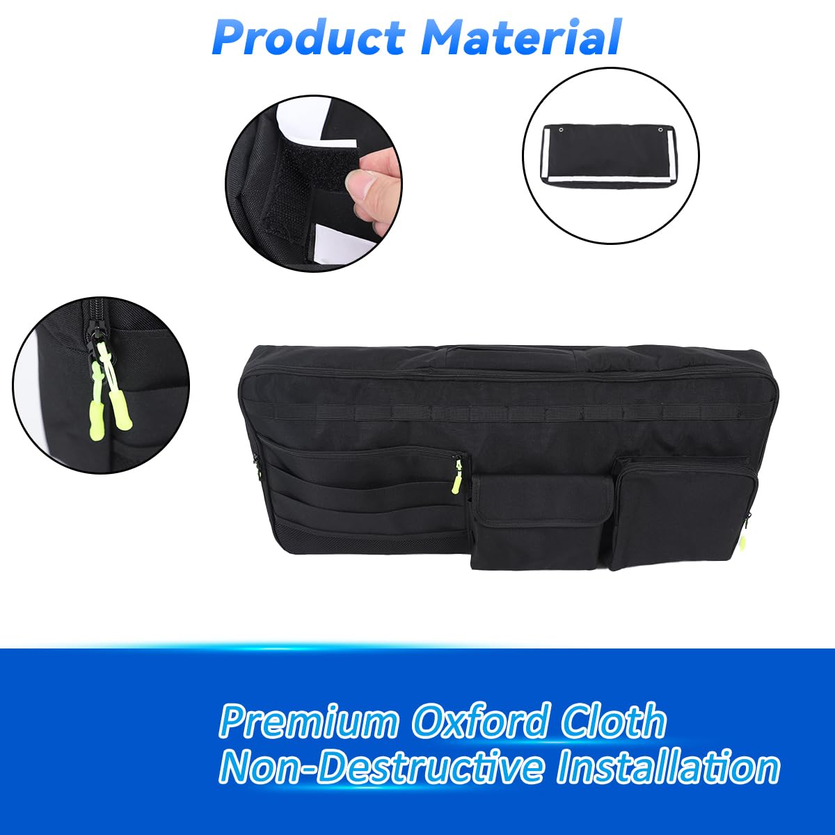 Car Tailgate Storage Bag Compatible with Land Rover Defender 90 110 130 2020-2025 Back Door Panel Storage Pockets Box Multi-Compartment Oxford Cloth,Rear Door Tool Kit Organizer Storage Pockets