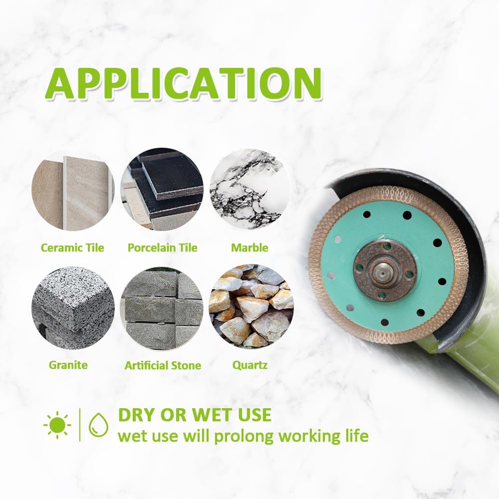 4" Diamond Tile Hole Saw Kit FACHLICH Porcelain Ceramic Tile Diamond Core Drill Bits Set FACHLICH Diamond Porcelain Saw Blade 4.5" Tile Blades 2pcs Dry Wet Tile Cutting Disc