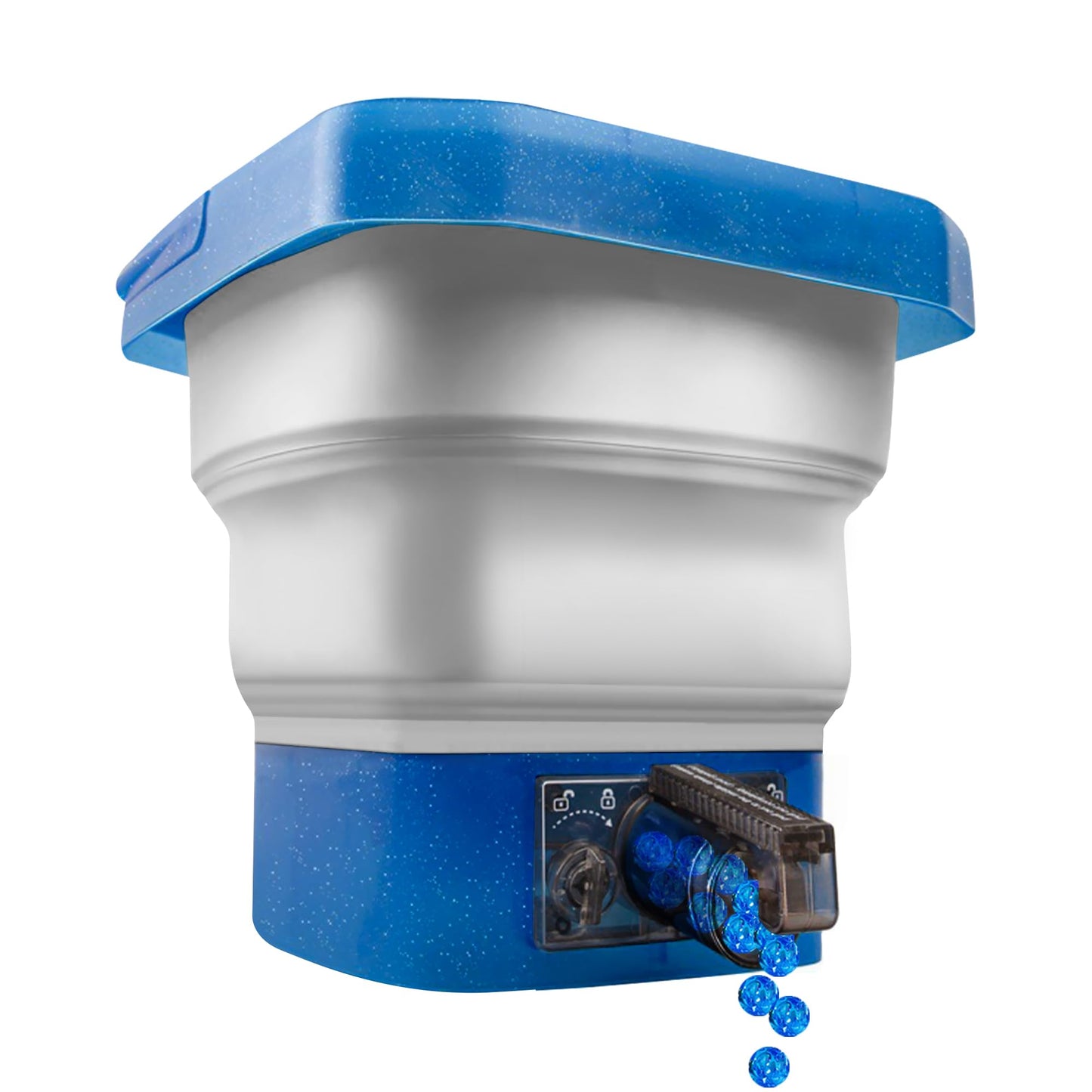 Collapsible Gel Ball Blaster Ammo Bucket, Portable Splatter Blaster Accessories, Splat Gel Gun Refill Container with Strainer, Large Capacity Water Beads Storage Tub Up to 10,000 Balls, for Ages 14+