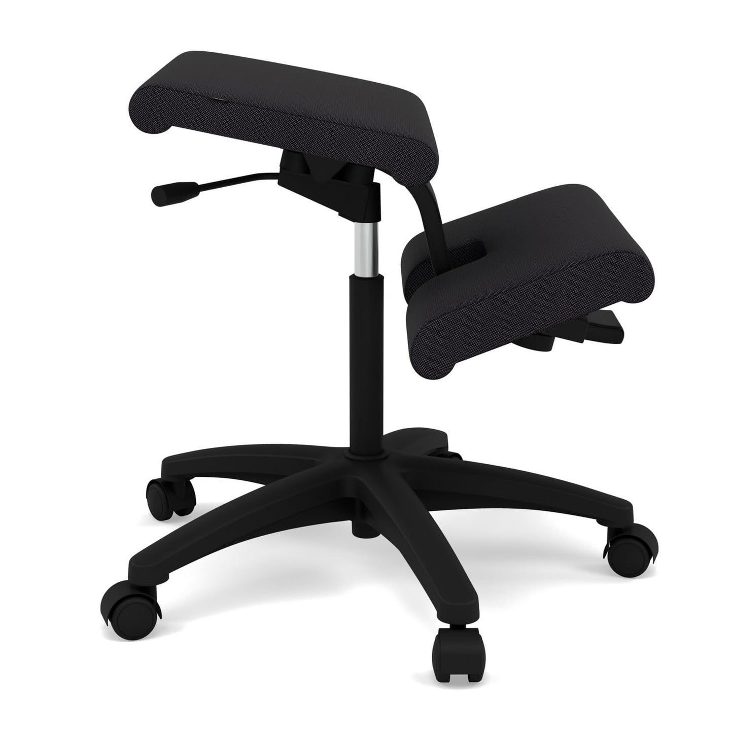 Varier Wing Ergonomic Kneeling Chair with Wheels, Swivel Base and Adjustable Height, Black Revive Fabric, Suitable for Home Office and Office