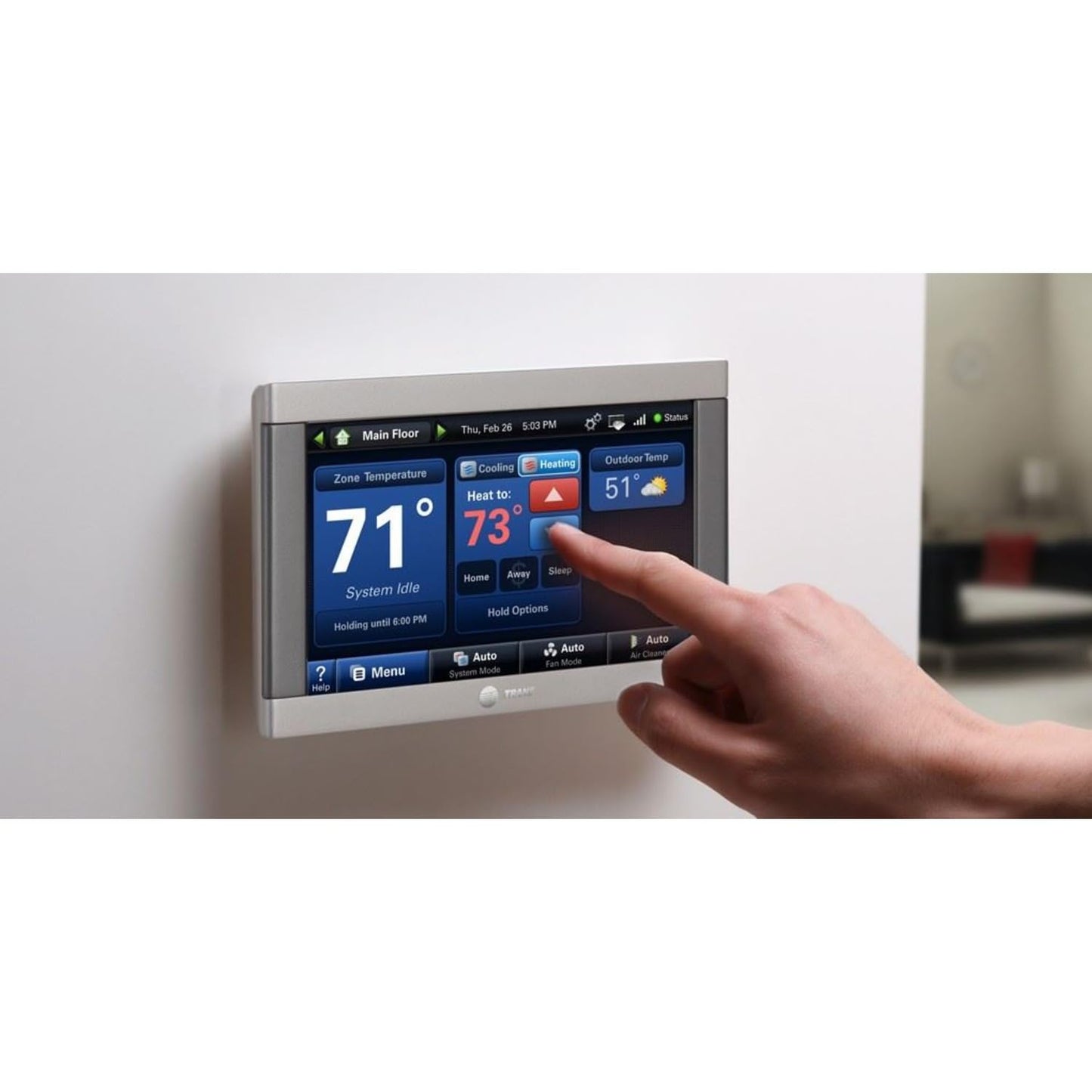 Trane ComfortLink II XL850 Wi-Fi Smart Thermostat, Programmable Touchscreen Control, Replaces TCONT900AC42UAA Models TCONT850AC52UA, TCONT824AS52DC, Z-Wave Certified, Cert ID: ZC08-14090003 by Trane