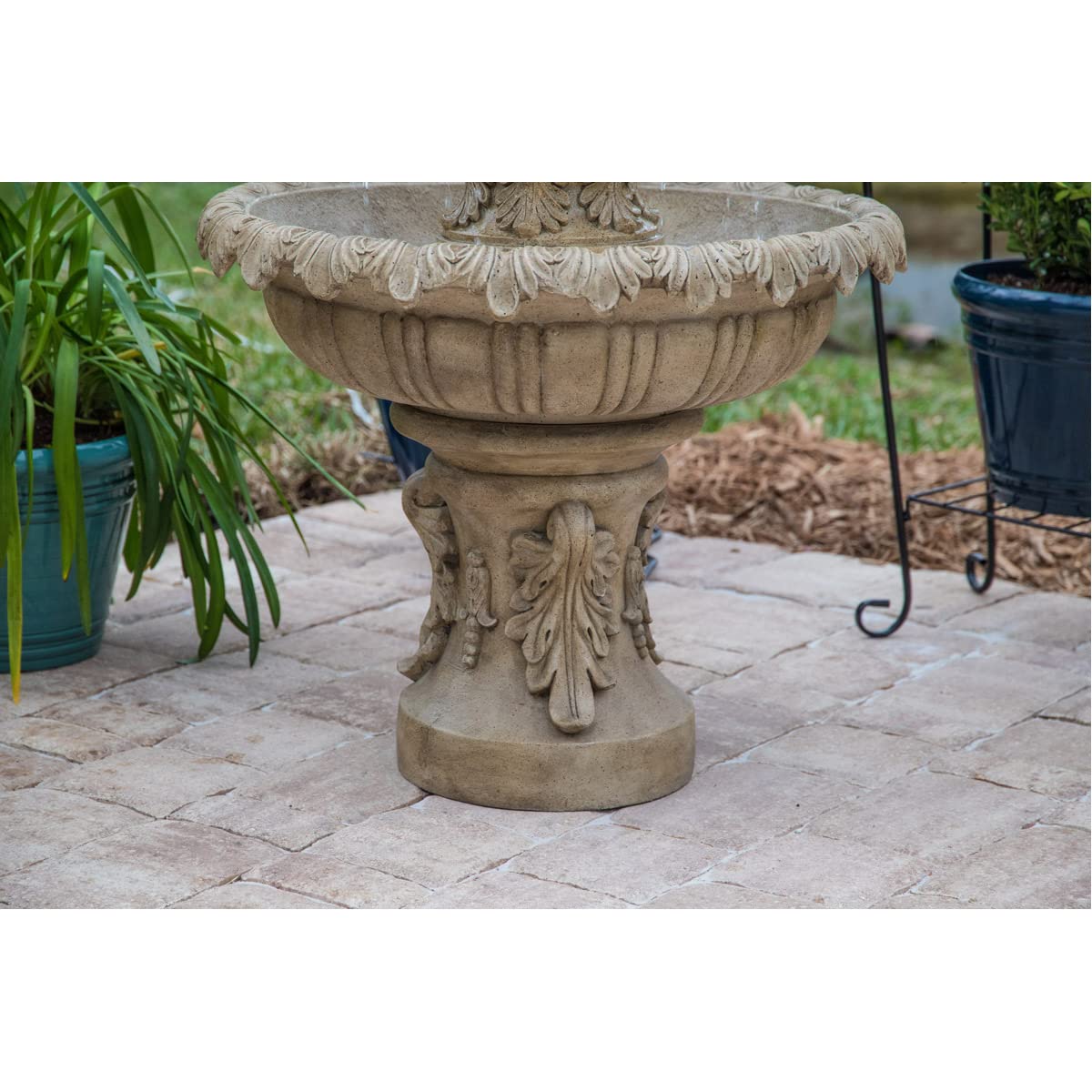 Kenroy Home 51010SNDST Ibiza Classic Outdoor Floor Fountain, Sandstone, 45 Inch Height, 25.5 Inch Width, 25.5 Inch Depth