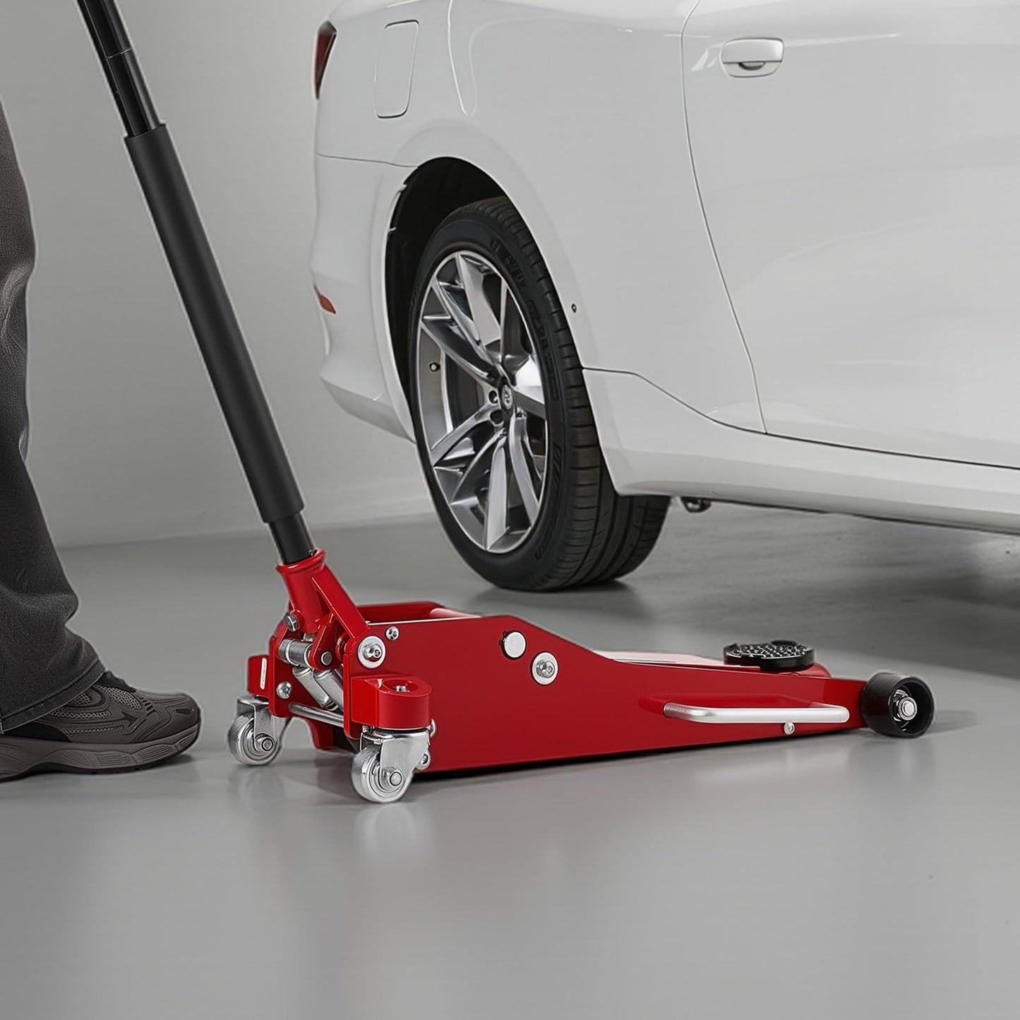VEVOR Low Profile Floor Jack, 3 Ton (6614 lbs) Capacity, Aluminum Racing Floor Jack with Dual Pistons Quick Lift Pump, Hydraulic Trolley Car Lift for Sports Car, SUV, Pickup, Lifting Range 3.3"-20.3"