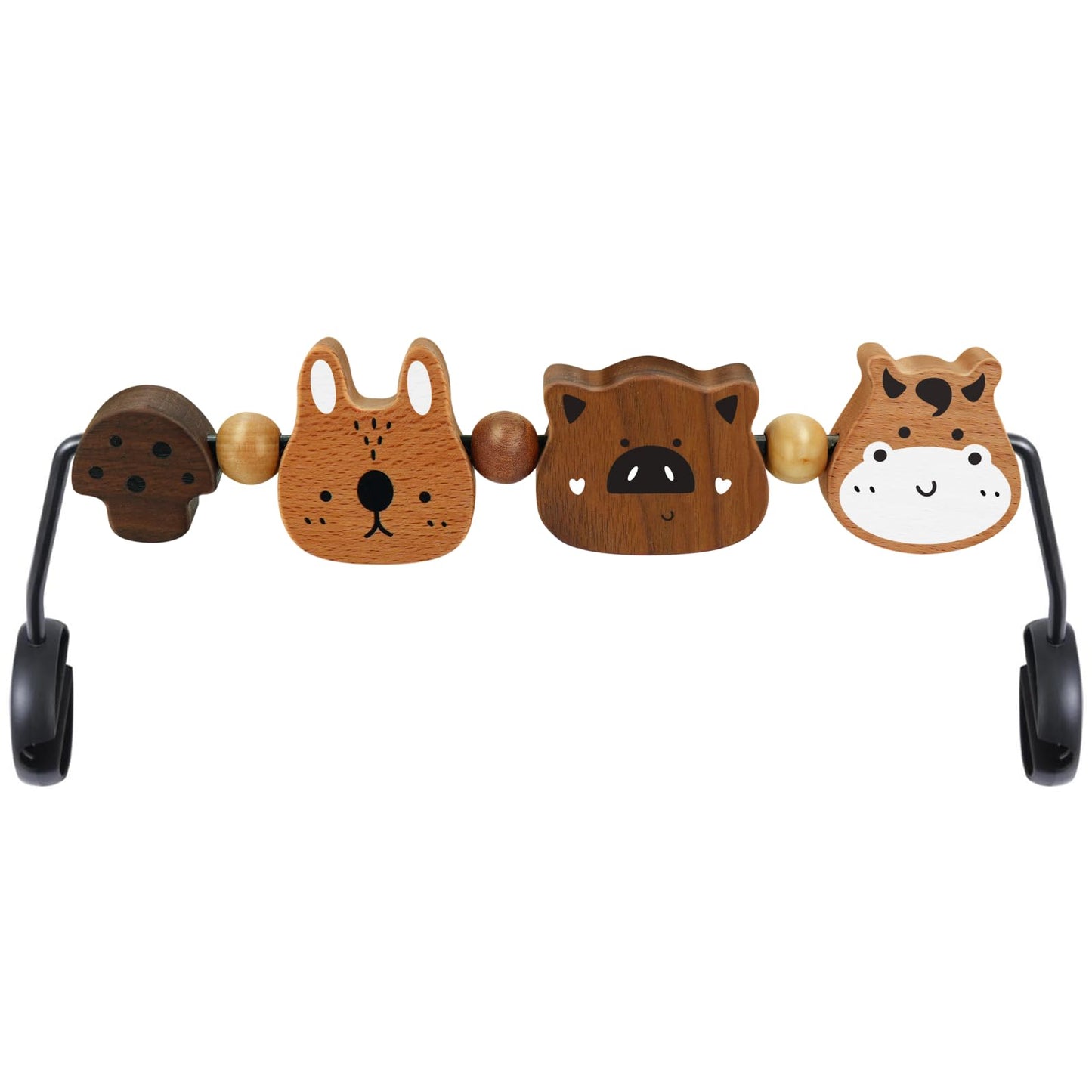 iGRATENS Baby Bjorn Bouncer Toy Bar - Toy Bar for Baby Bouncer Soft & Bliss, Easy to Attach and Remove, 360°Rotating Natural Wooden Toys, Exciting Design for Curious Babies, Farm Animals