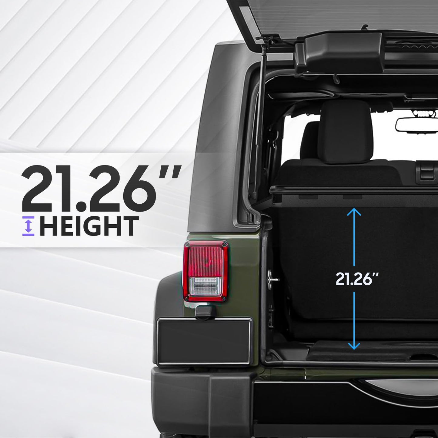 YZONA Rear Trunk Cargo Storage Rack Compatible for 2007-2026 Jeep Wrangler JK JKU & JL JLU Unlimited 4 Door Hardtops, Interior Luggage Rack Shelf for Camping Gear (350 LBS)