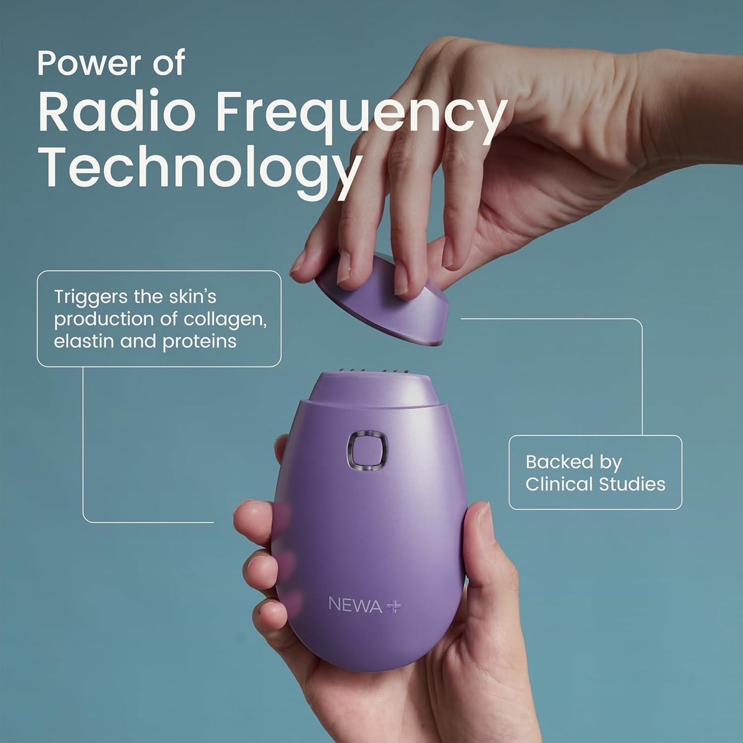 NEWA RF Wrinkle Reduction Device (Plug in) - FDA Cleared Skincare Tool for Facial Tightening. Boosts Collagen, Reduces Wrinkles. with 1 Month Gel Supply.