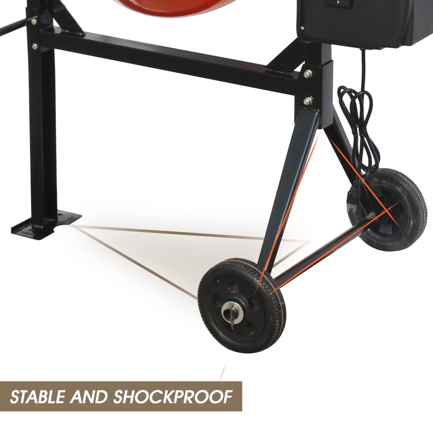 Portable 5 Cubic Ft Concrete Cement Mixer 4/5 HP 600W Adjustable Tilt,Heavy Concrete Mud Mixer Tools with Wheel and Stand,Electric Concrete Mixer for Mortar Stucco Seeds DIY Construction and Fodder