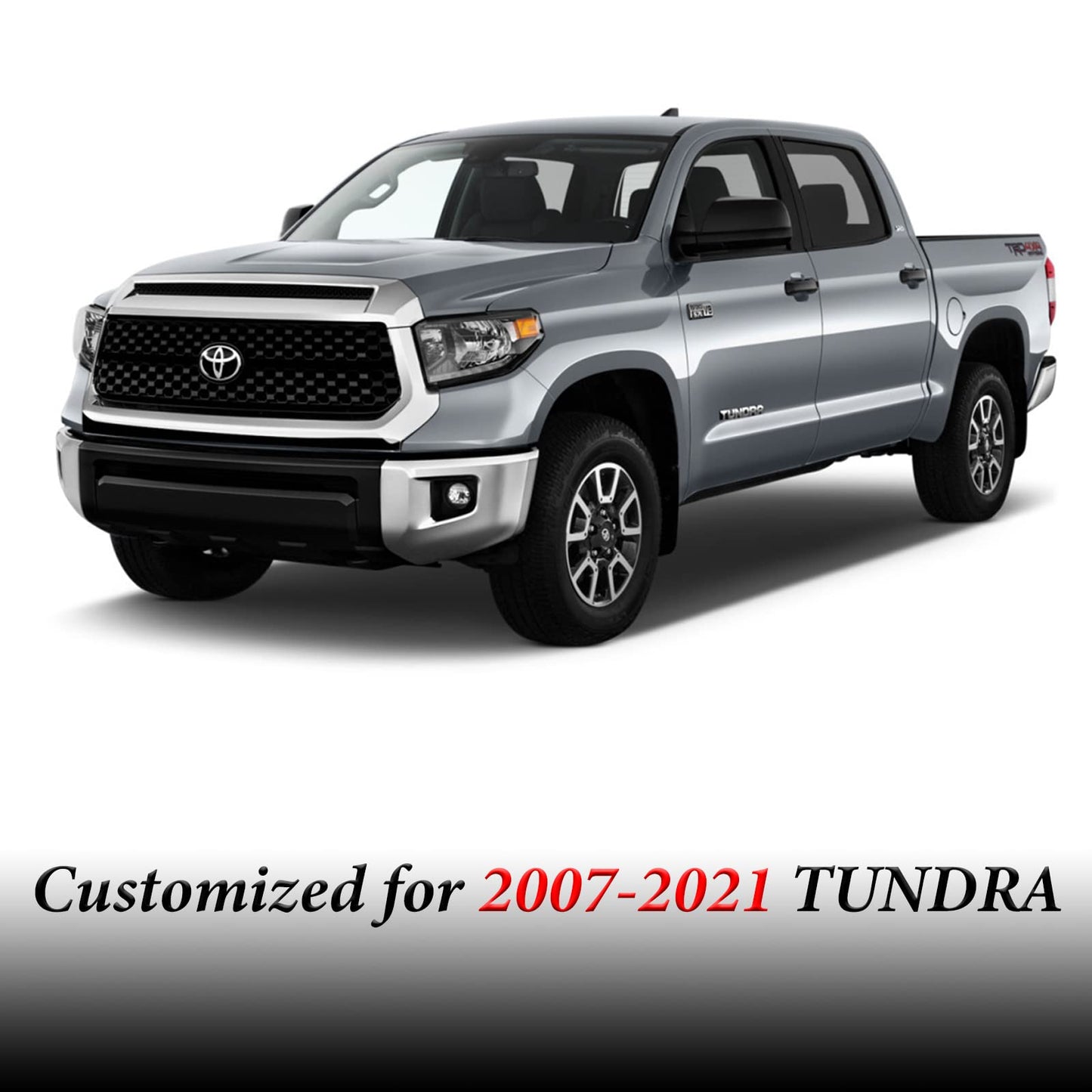 Coverado Tundra Seat Covers Full Set, Leather Car Seat Covers for Trucks, Automotive Seat Covers Protector Custom Fit 2007-2021 Toyota Tundra(Red)