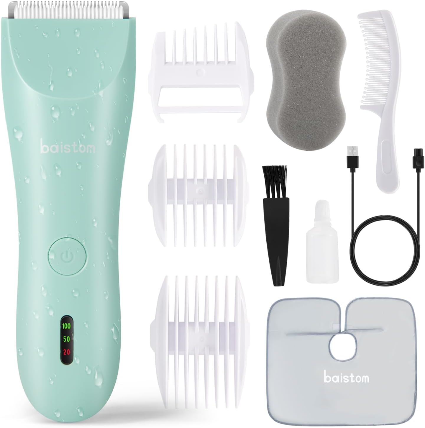 Baby Hair Clippers, Quiet & Dual-Mode Hair Cutting for 0-12, Waterproof Rechargeable & Cordless Hair Trimmer for Infant Toddler & Kids