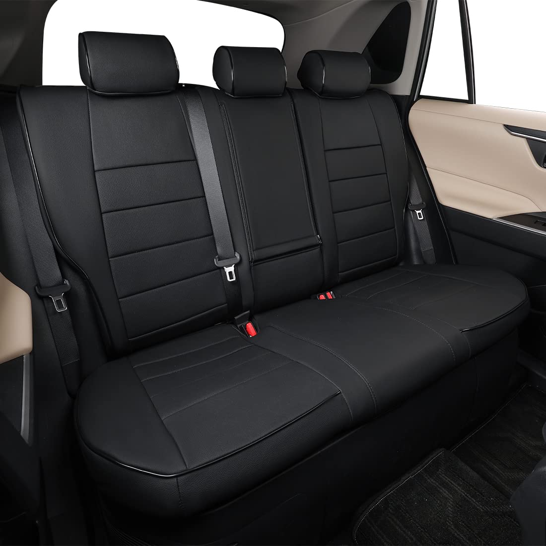 EKR Corolla Seat Cover Custom Fit for Toyota Corolla 2020 2021 2022 L/LE,Leather Car Seat Cover Full Set-Faux Leather(Black)