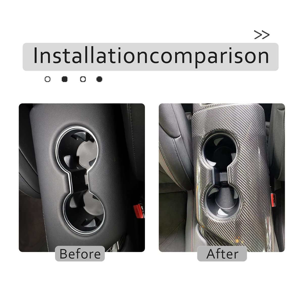 TongSheng Real Carbon Fiber Compatible with Toyota Supra GR A90 A91 MK5 2019-2022 2023 2024 Car Central Control Armrest Box Cover Panel,Center Console Cup Holder Cover Trim (Black Carbon Fiber)