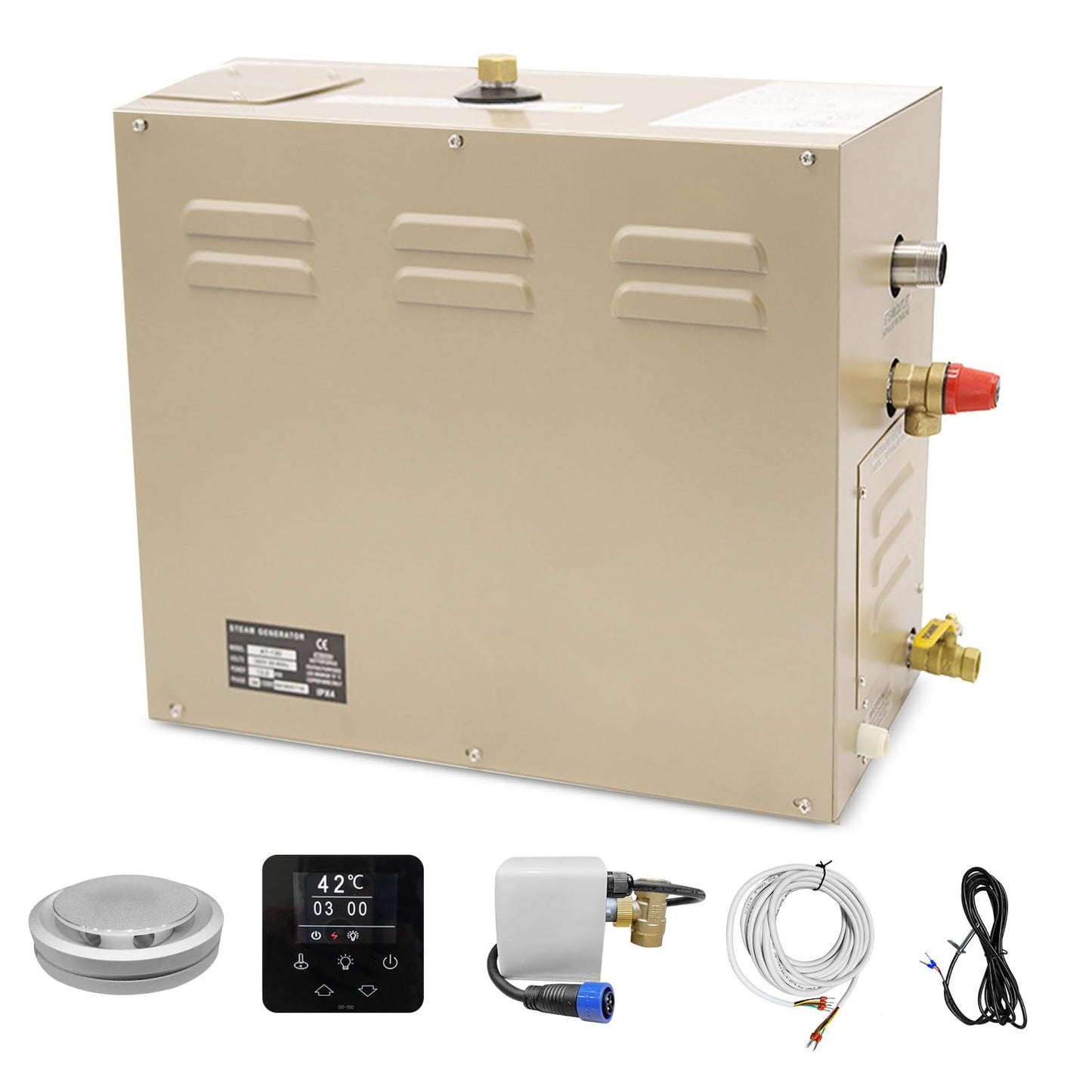 TONGTONGFA,Steam shower generator,18kw Household-Commercial,Steam shower generator kit,with self-draining system,Temperature adjustable 95-131°F,Applicable space 560～735ft3(18KW)