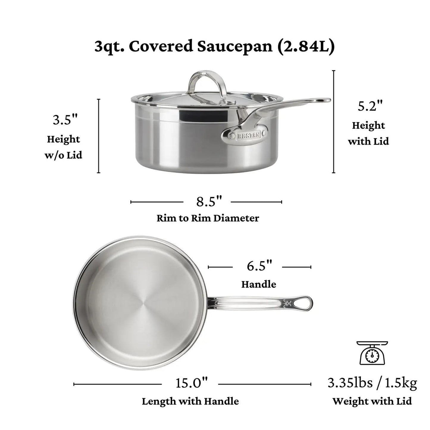 Hestan - ProBond Collection - Professional Clad Stainless Steel 10-Piece Ultimate Cookware Set, Induction Cooktop Compatible
