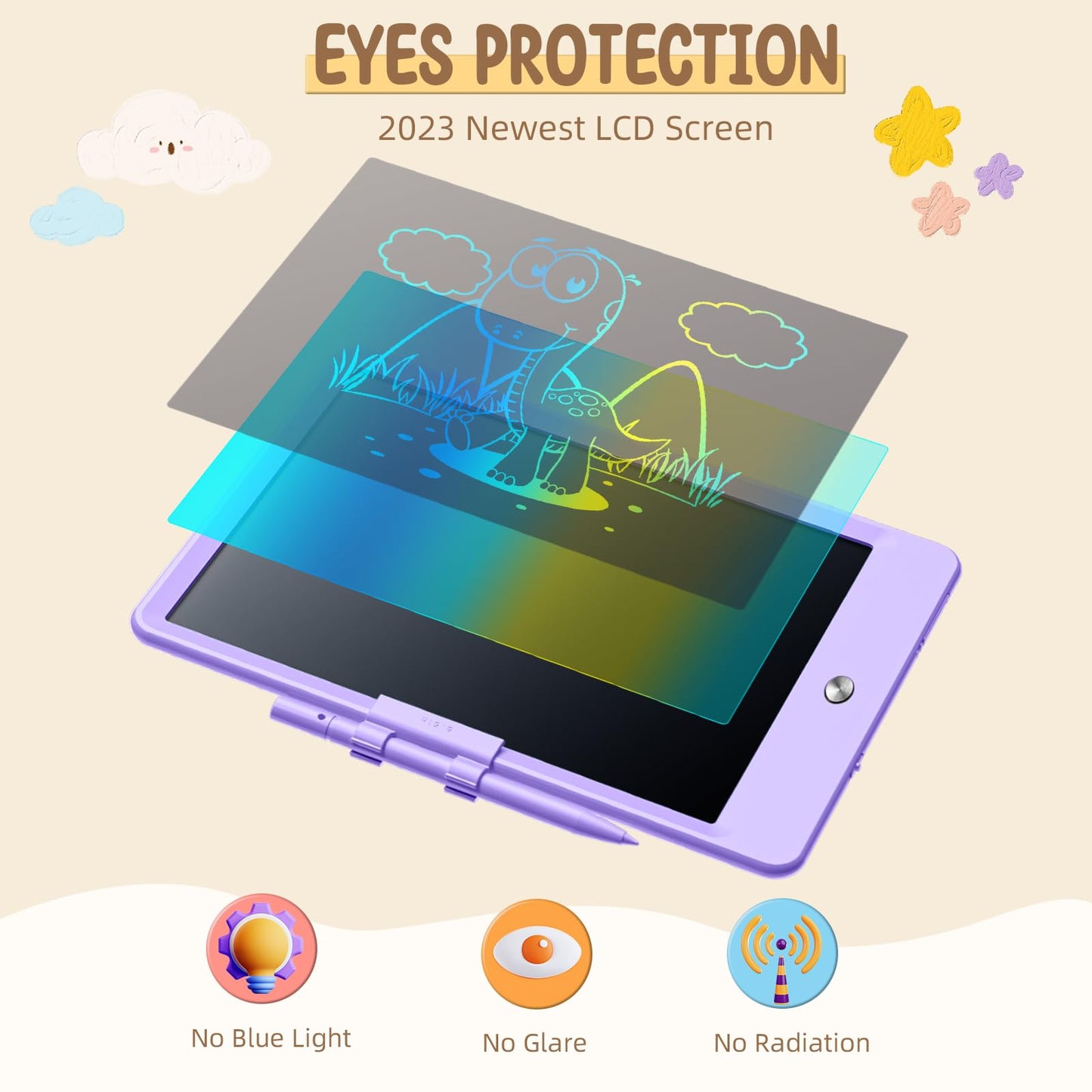 Kidopire LCD Writing Tablet, 2Pack Reusable Drawing Pad for Kids, Colorful Doodle Board Kid Drawing Tablet, Educational Toddler Girl Toys, Birthday Gift Ideas for 3 4 5 6 7 8 Year Old Kids