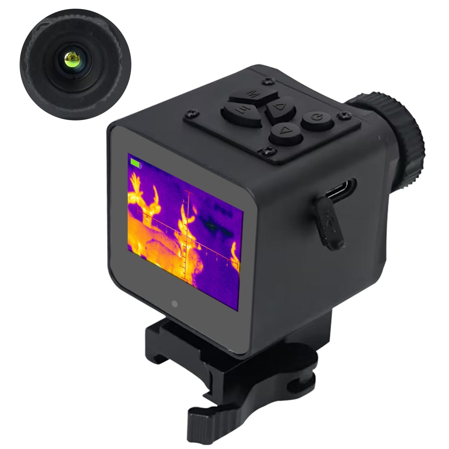 Thermal Imaging Night Vision Scope for Hunting – 320×240 Resolution Infrared Thermal Scope with Crosshair & Red Laser Aiming, Waterproof, 3X Zoom, Long Battery Life, Fits 21mm Rail