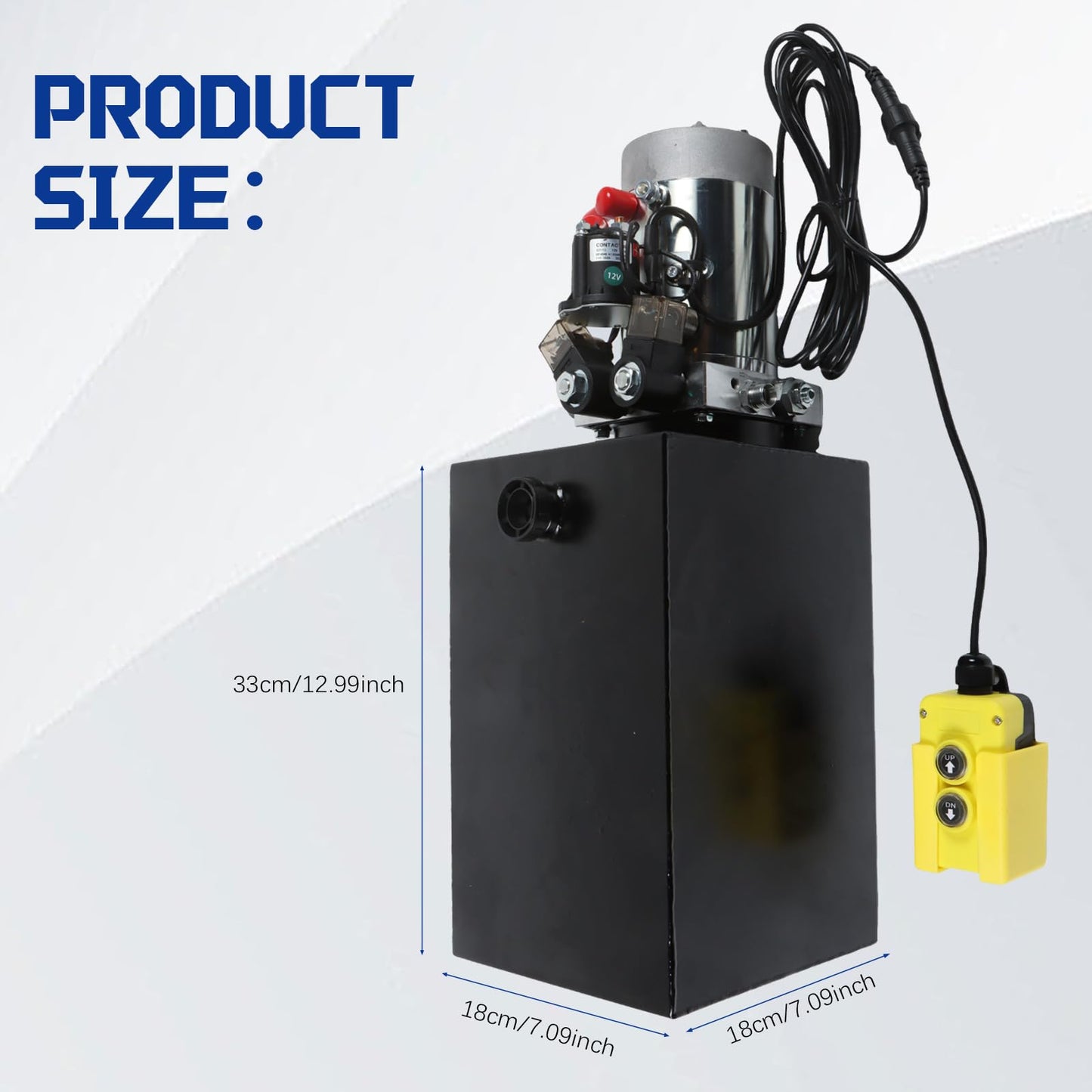 Zachager 1 Piece 15 Quart Hydraulic Power Unit Electric Hydraulic Pump 12V DC Double Acting Max Pressure 3200PSI Hydraulic Pump for Dump Trailer Lifting