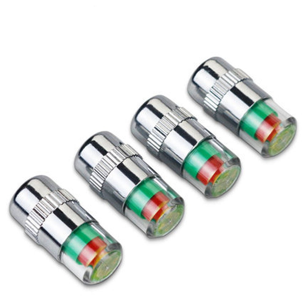 ANKI HAPPIGO 8Pcs 2.2Bar 32-to-35 PSI Car Tire Pressure Monitor Valve Stem Caps Sensor Indicator Easy to Read 3 Color Eye Alert