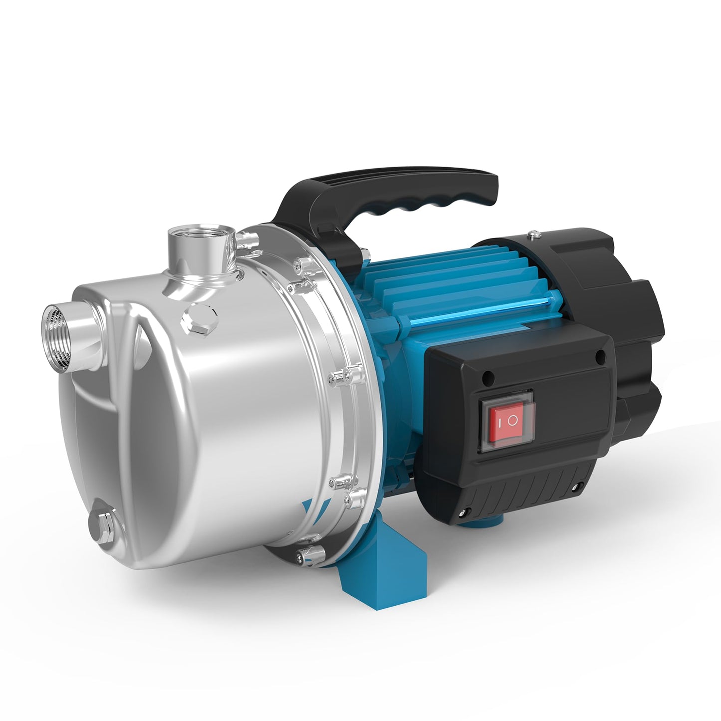 BOMGIE 1.6HP Shallow Well Pump Portable, Garden Pump 1320GPH, Stainless Steel Water Transfer Pump 110V Max. Head 164ft, Sprinkler Booster Pump for Draining Irrigation Home Garden Lawn Draining
